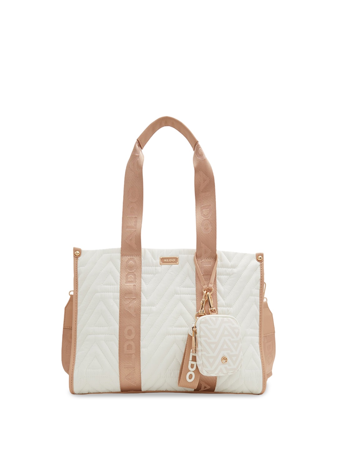 

ALDO Textured Structured Handheld Bag With Pouch, White