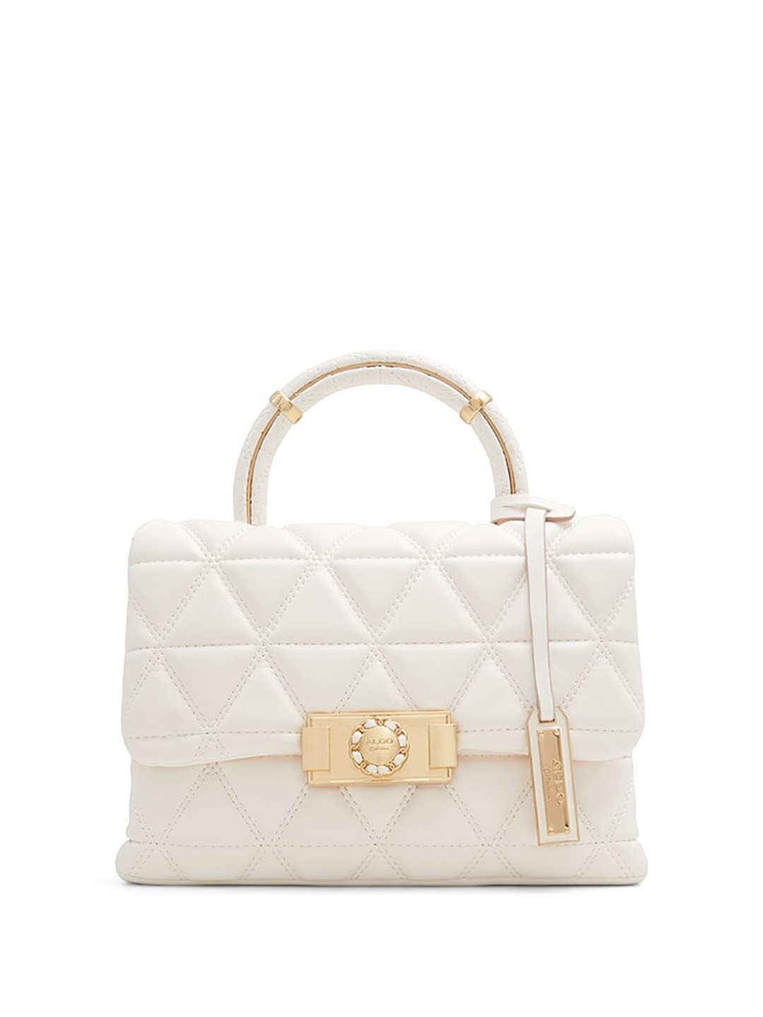 

ALDO Textured Structured Satchel, Off white