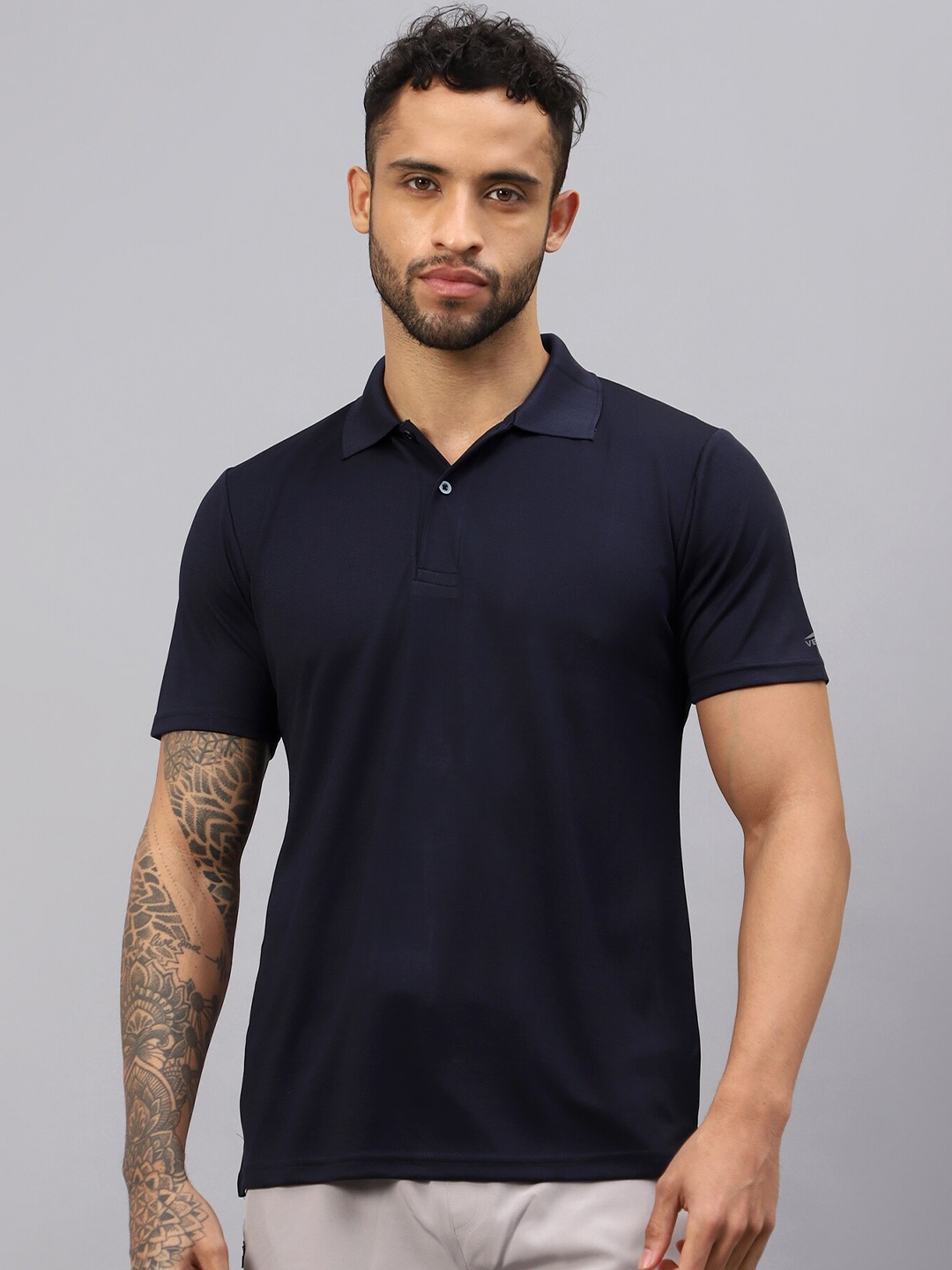 

VECTOR X Polo Collar Short Sleeves Sports T-shirt, Navy blue