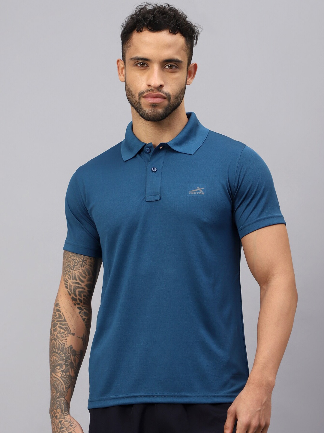 

VECTOR X Regular Fit Short Sleeves Polo Collar T-shirt, Teal