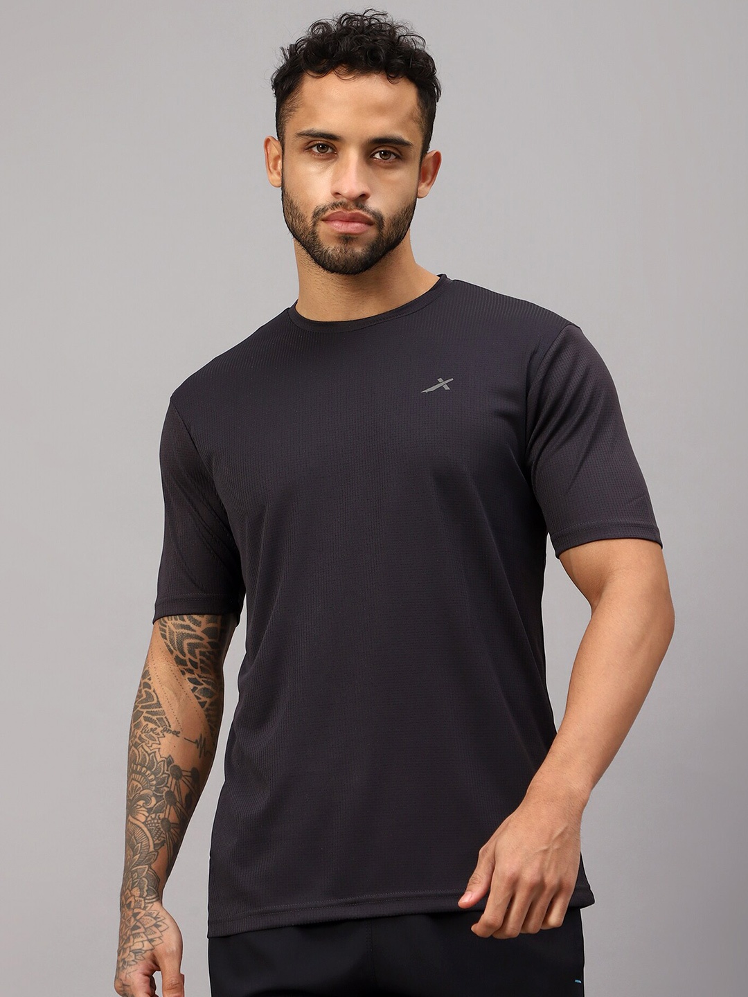 

VECTOR X Round Neck Short Sleeves Sports T-shirt, Grey