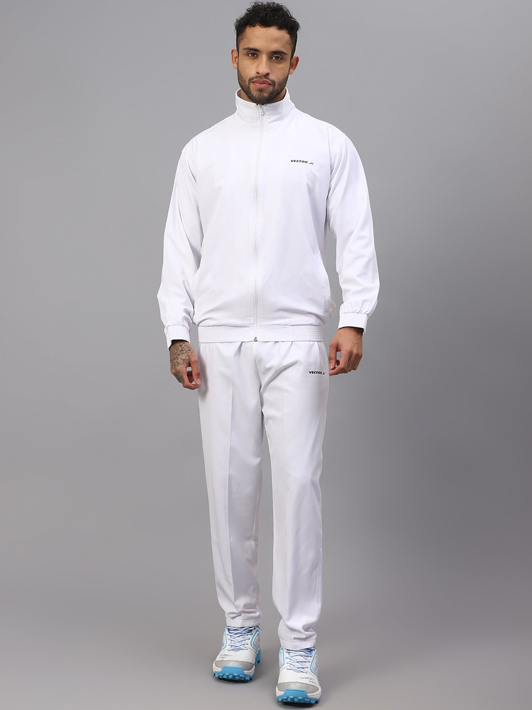

VECTOR X Men Mock Collar Tracksuit, White