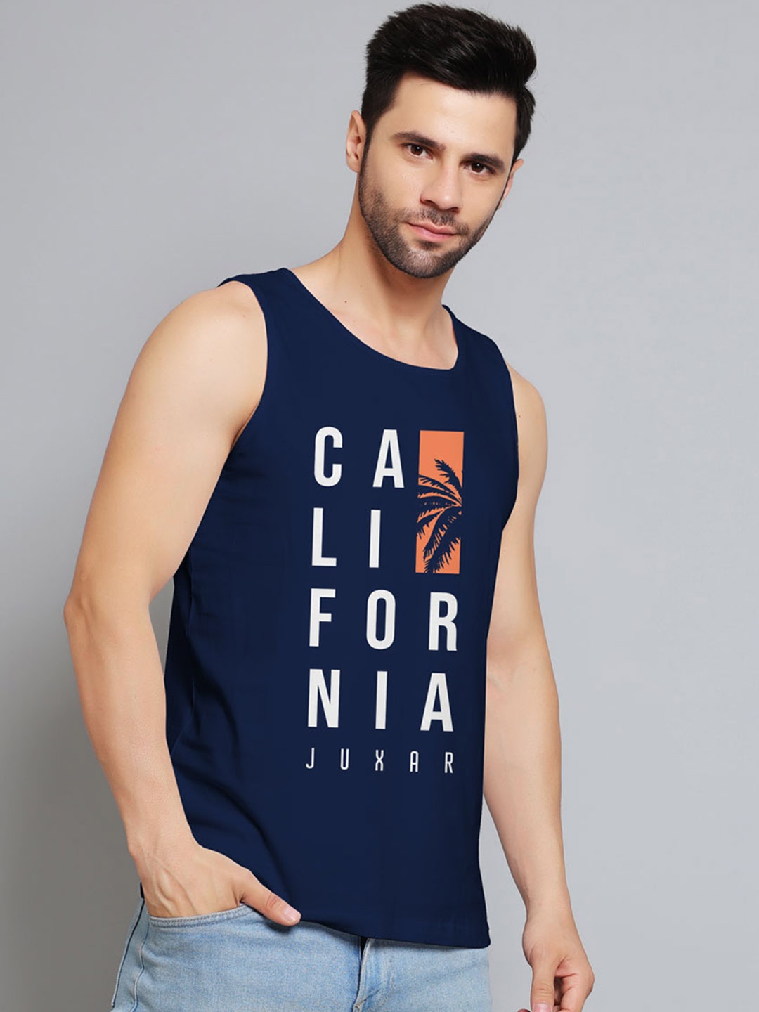 

Juxar Cotton Rich Sleeveless Innerwear Vests JXR-049SAN-NY-XS, Navy blue