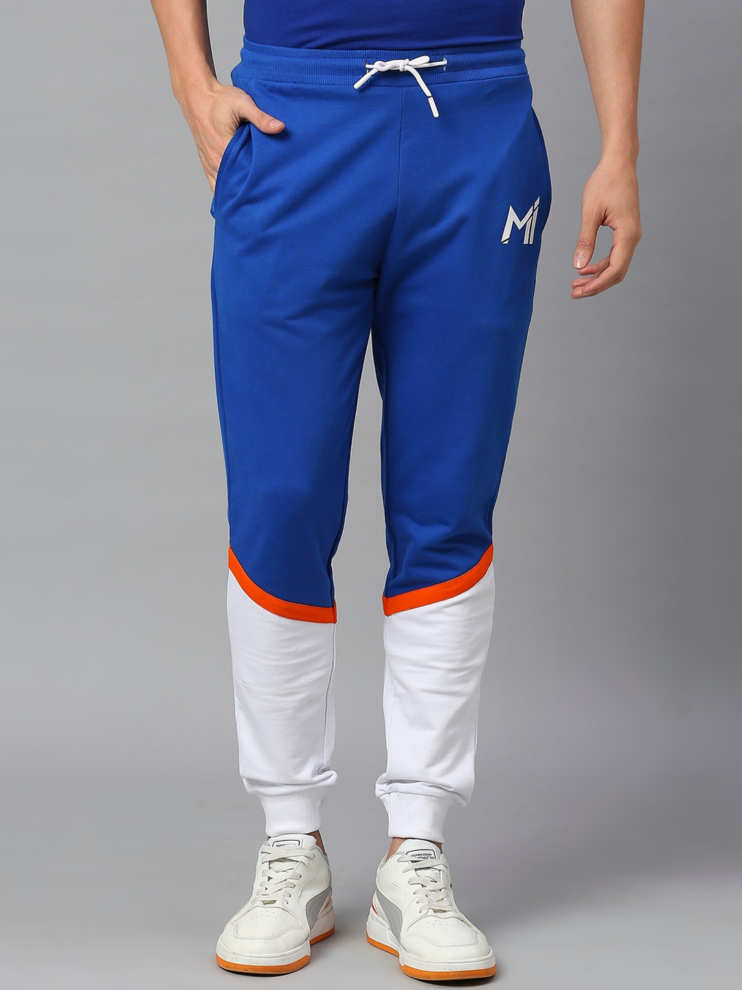 

FanCode Men Official Mumbai Indians Ipl-24 Cotton Mid-Rise Joggers, Blue