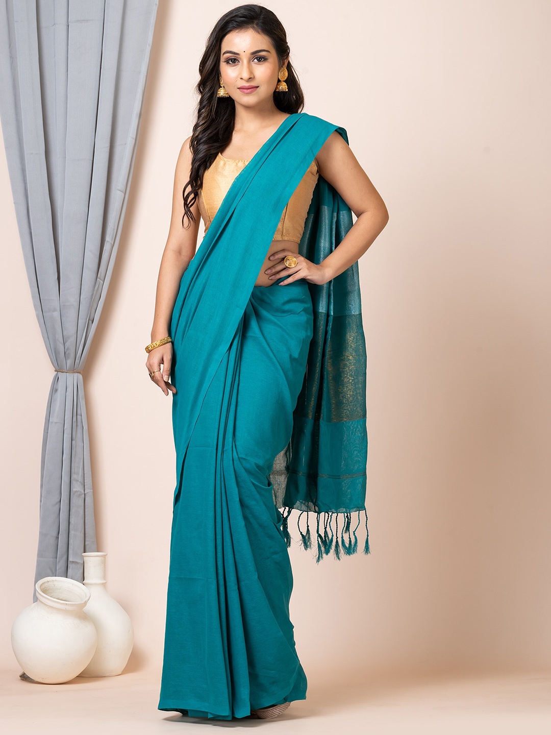

Laa Calcutta Zari Saree, Green
