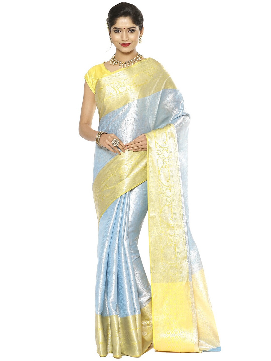 

Humairah Woven Design Zari Kanjeevaram Saree, Blue