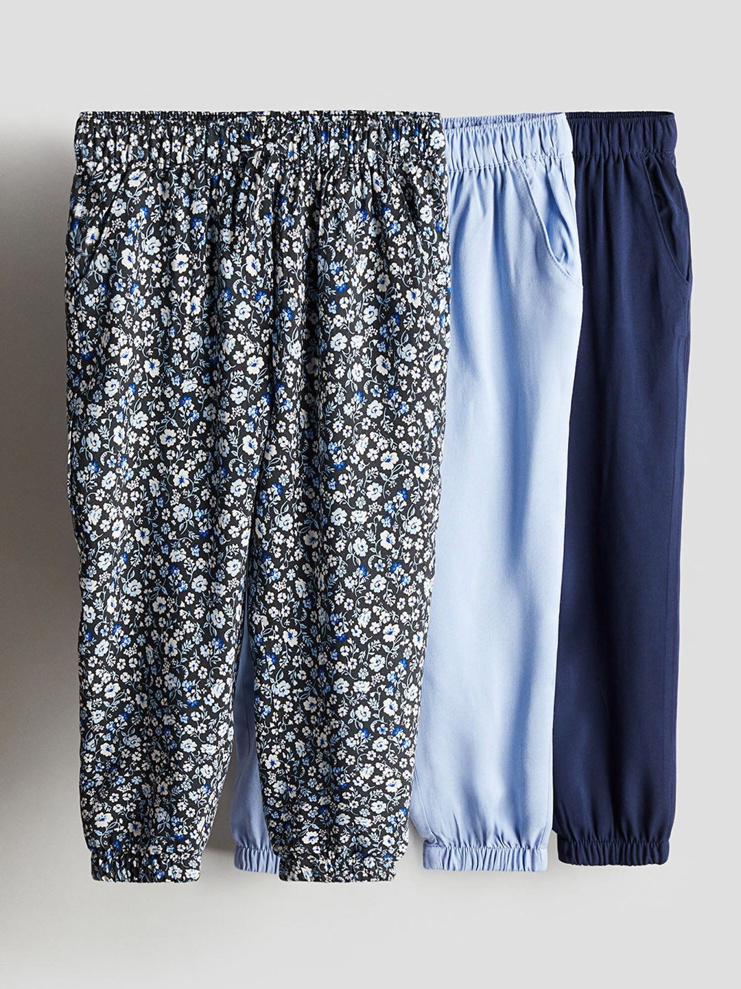 

H&M Girls 3-Pack Joggers, Blue