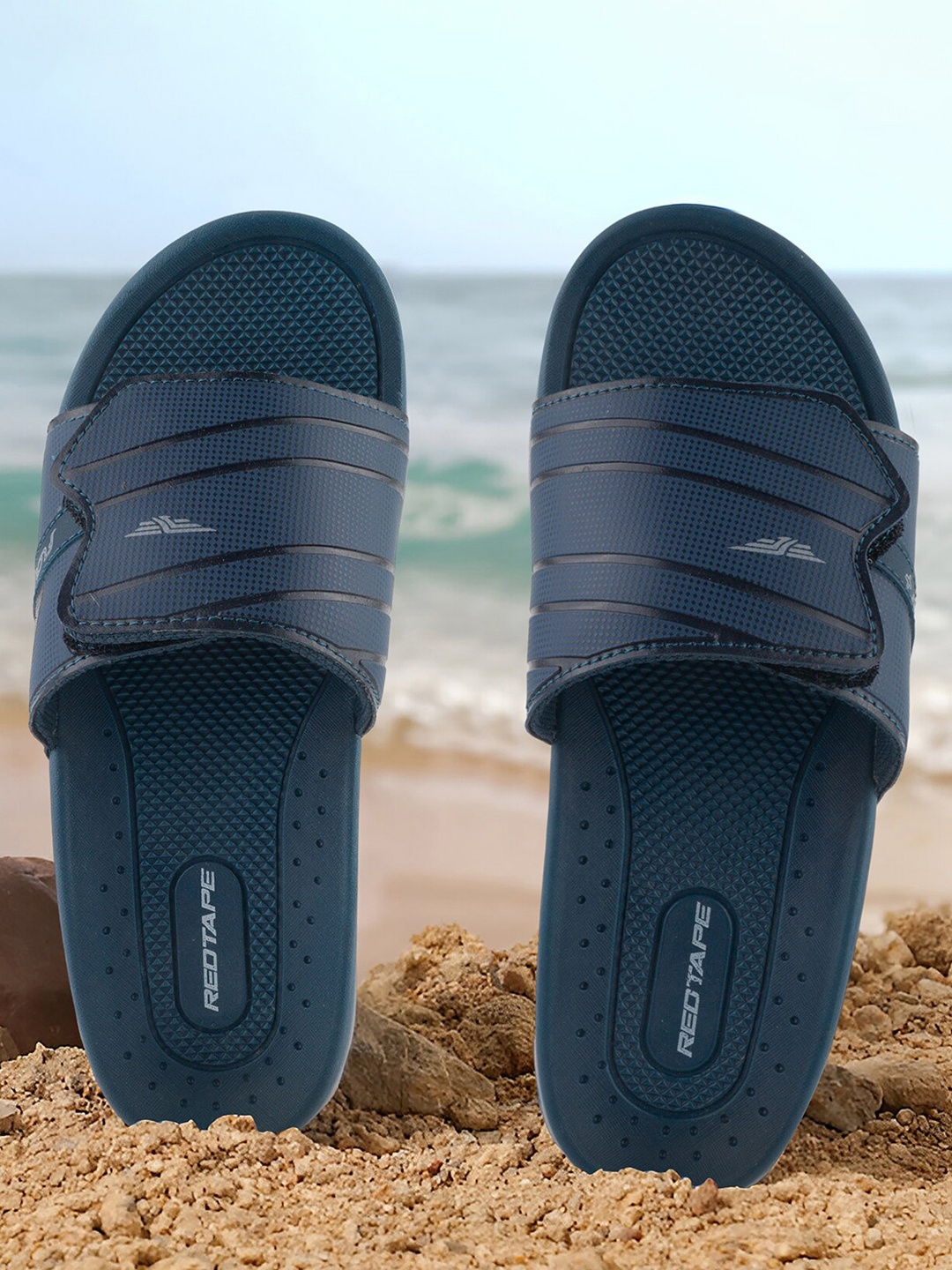 

Red Tape Men Open Toe Sliders, Navy blue