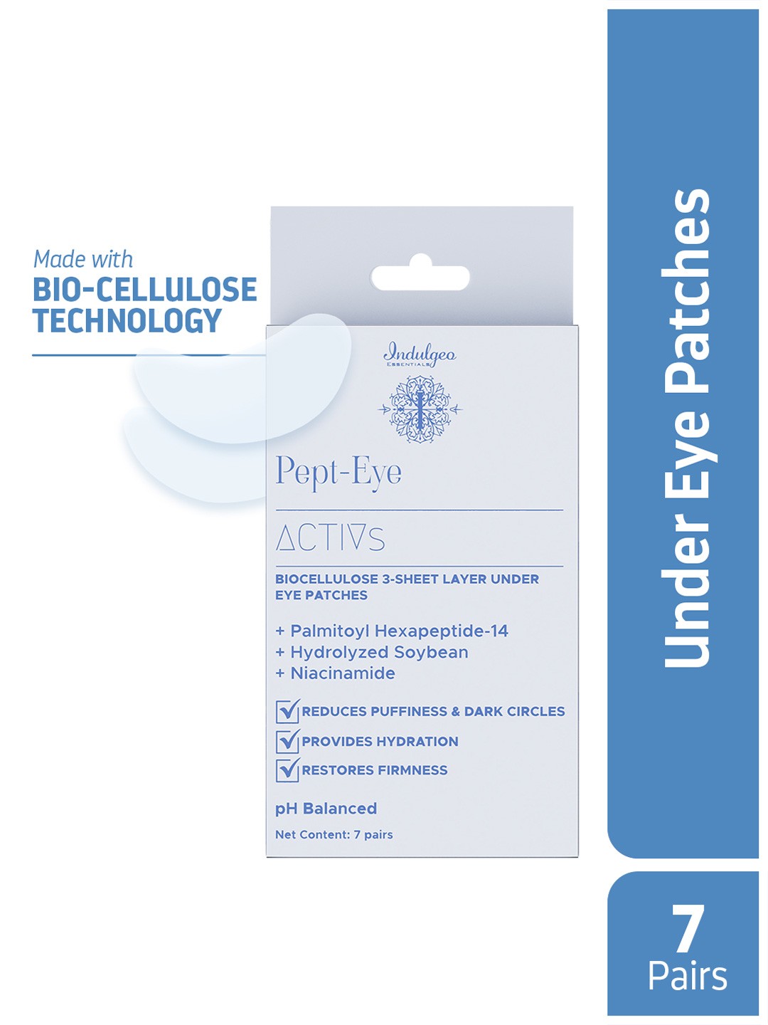 

Indulgeo Essentials Pept Eye 3 Sheet Layer Under Eye Patches - 7 Pairs, White