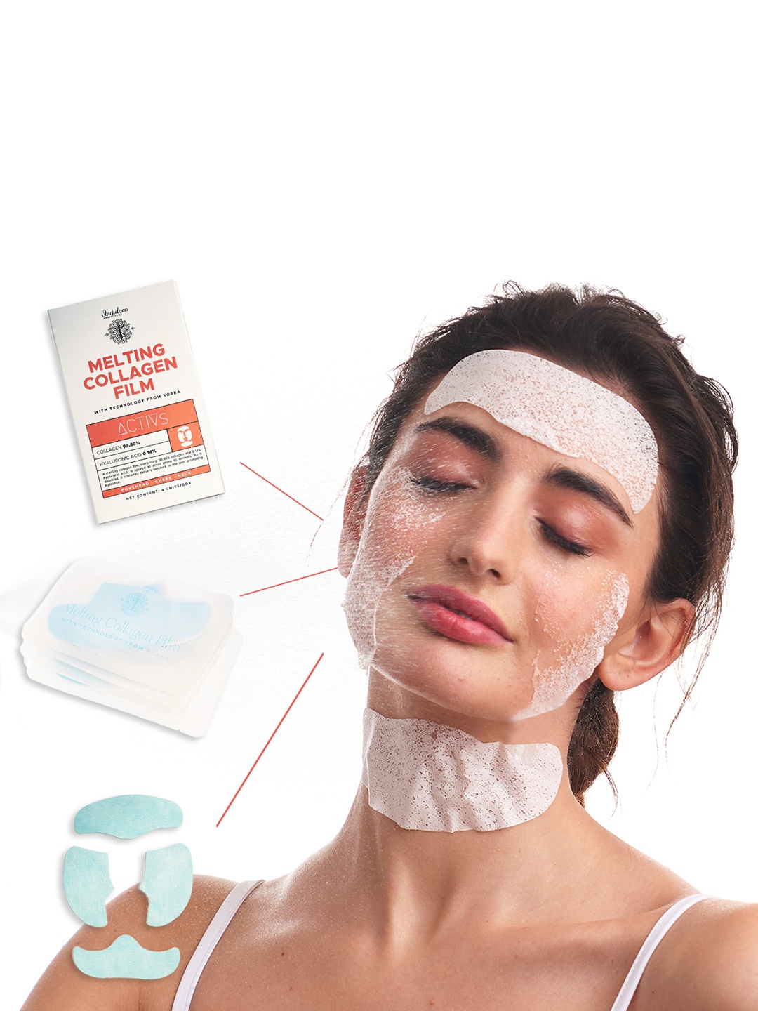 

Indulgeo Essentials Melting Collagen Film Patches For Face - 4 Units/ 16Pcs, White