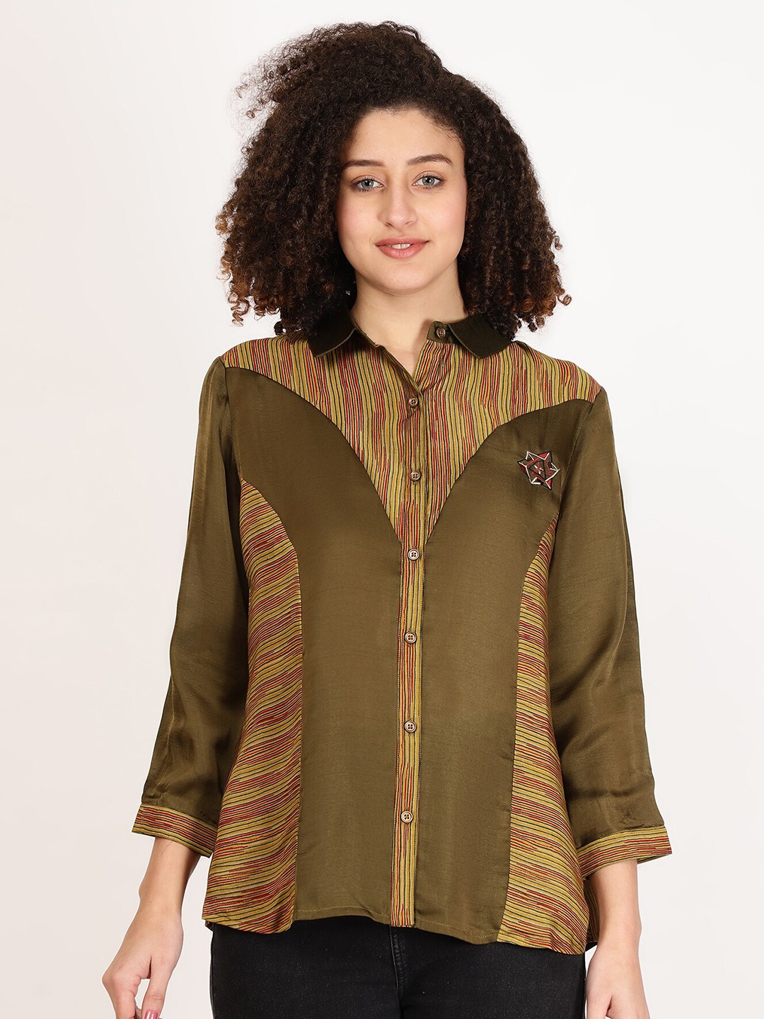 

FUTURO Colourblocked Shirt Style Top, Yellow