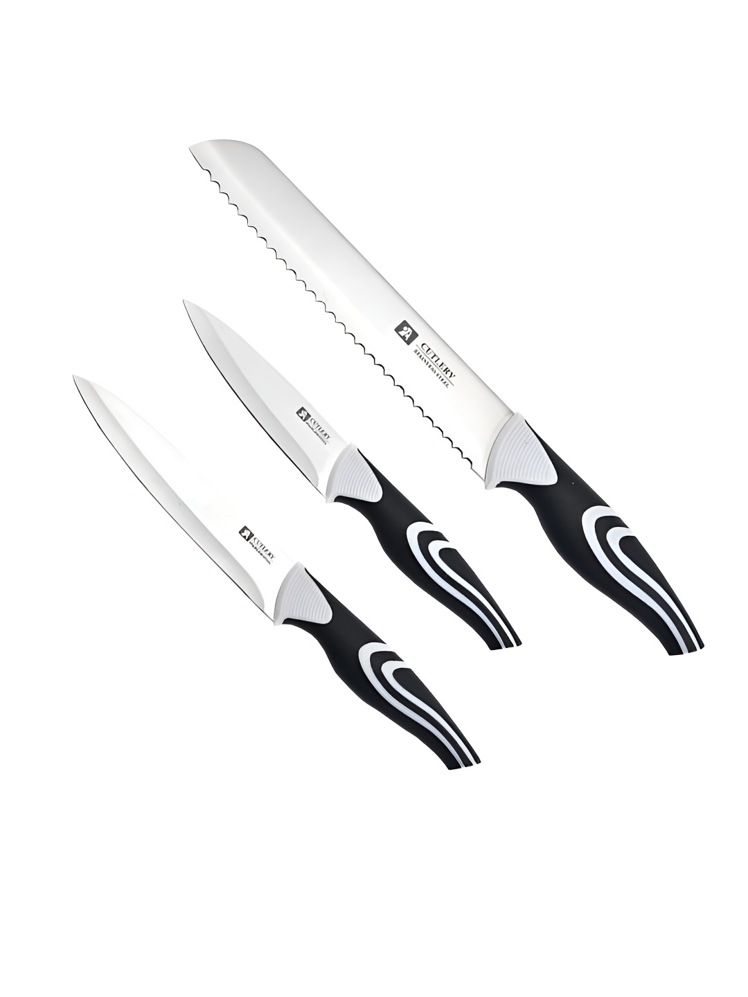 

P-Plus International 3-Pcs Stainless Steel Meat Knives, Silver