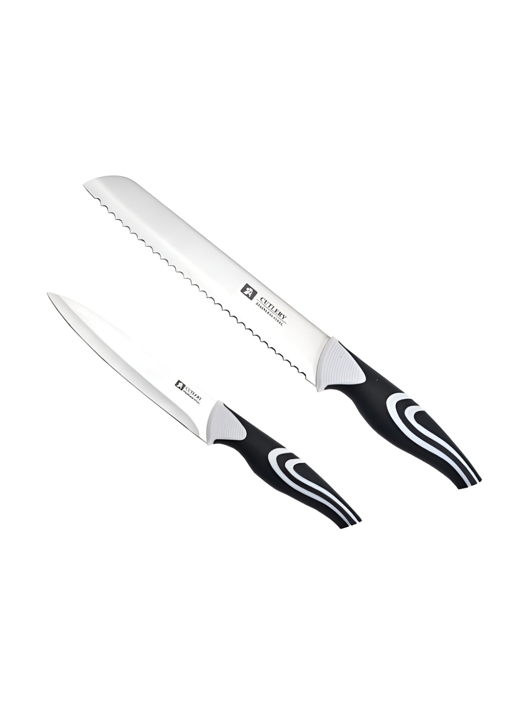 

P-Plus International Silver Toned 2 Pieces Stainless Steel Santoku Knives