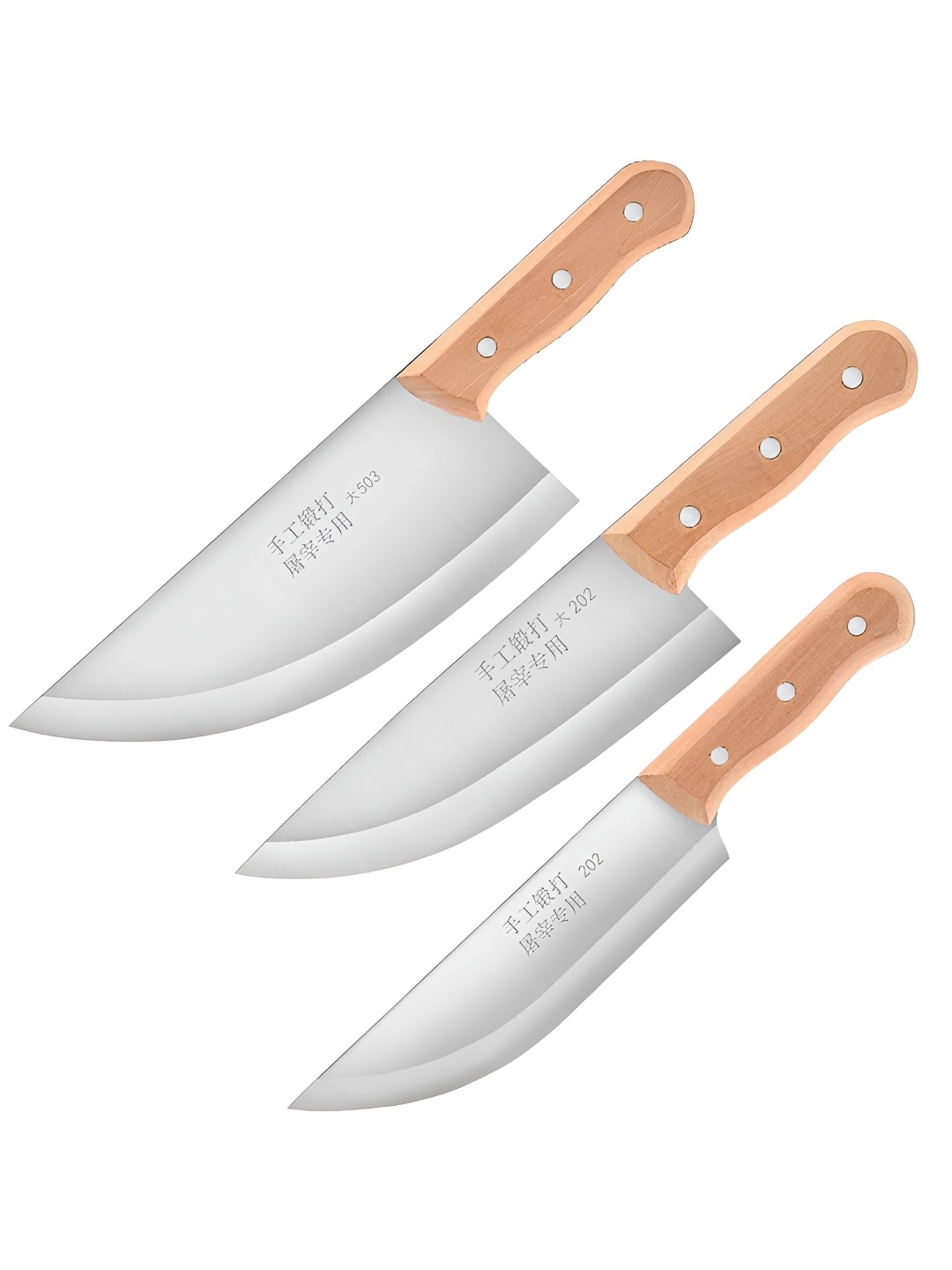 

P-Plus International Beige & Silver Toned 3 Pieces Stainless Steel Chopping Knife