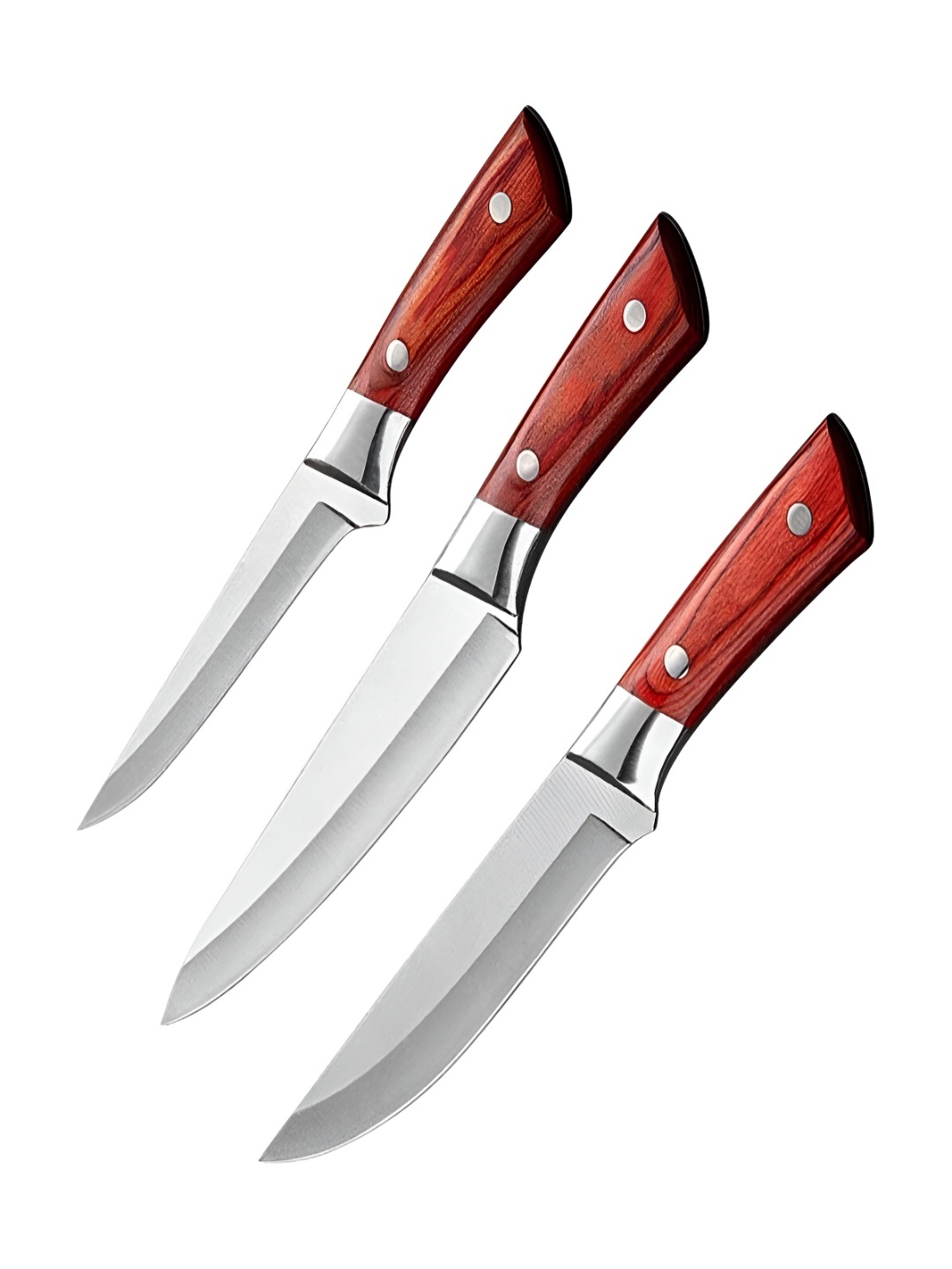 

P-Plus International Grey 3 Pieces Stainless Steel Kitchen Knife, Silver
