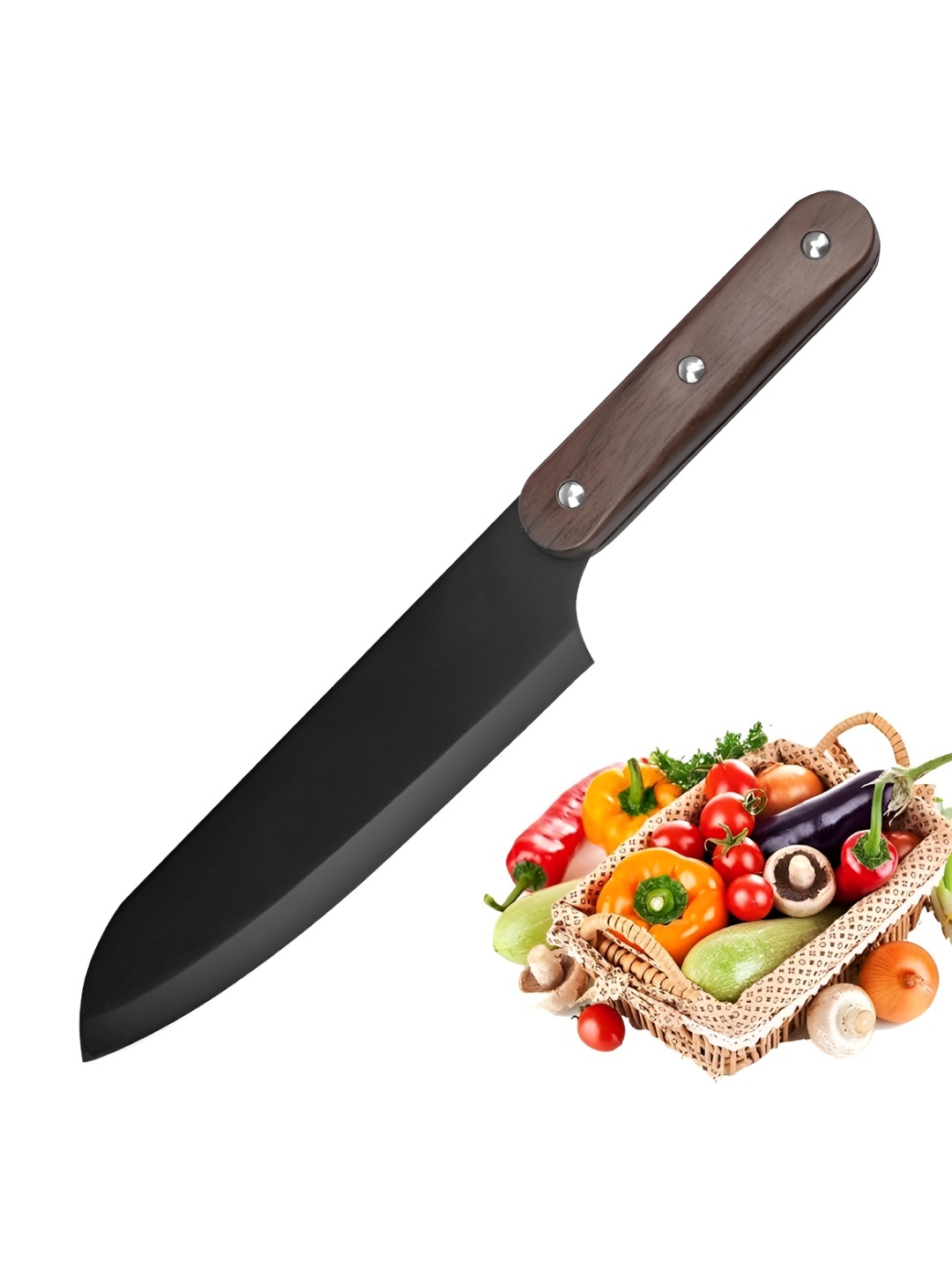

P-Plus International Black & Brown Stainless Steel Kitchen Knife