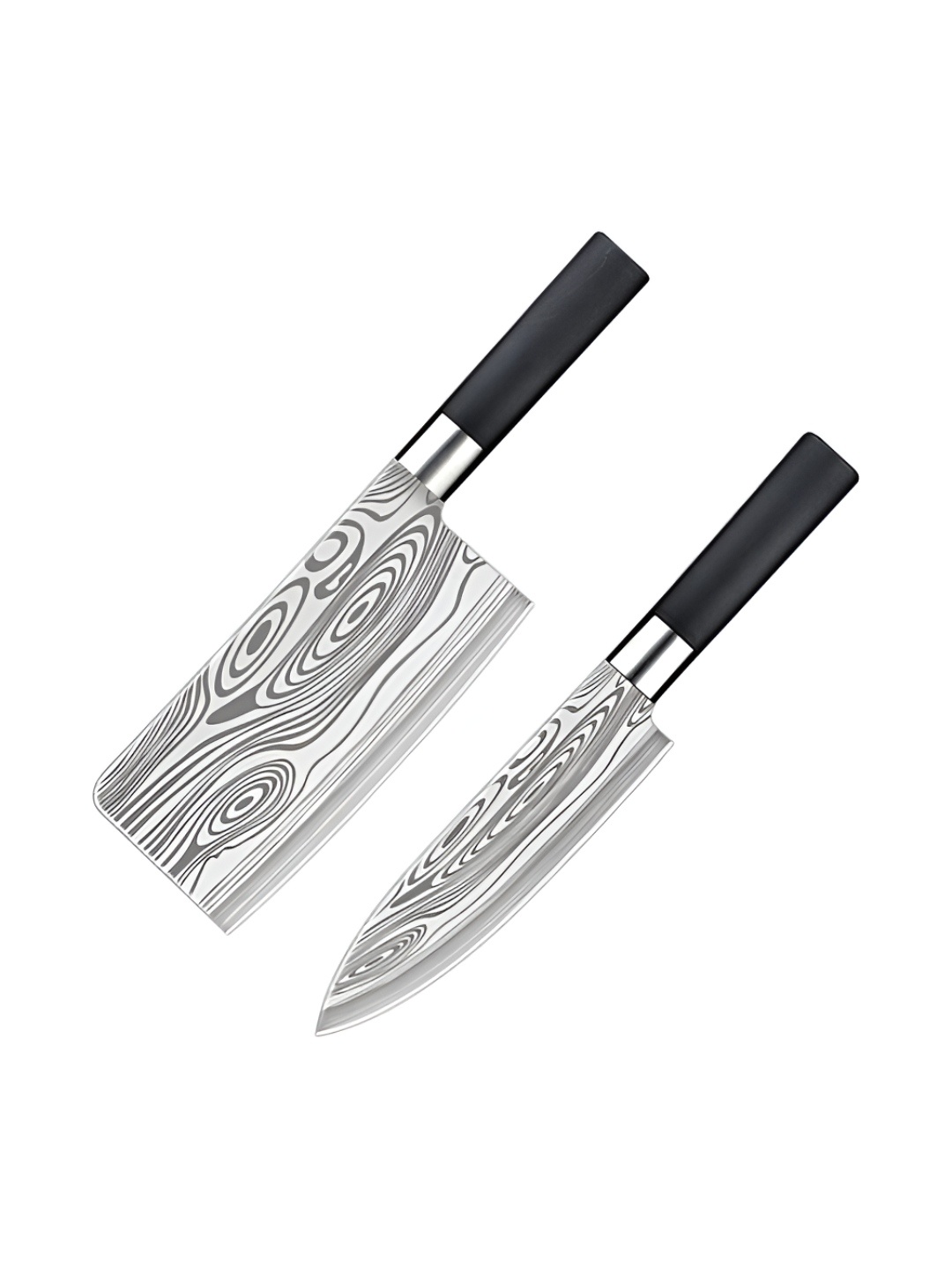 

P-Plus International 2 Pcs Stainless Steel Kitchen Knife for Cutting Chopping, Silver