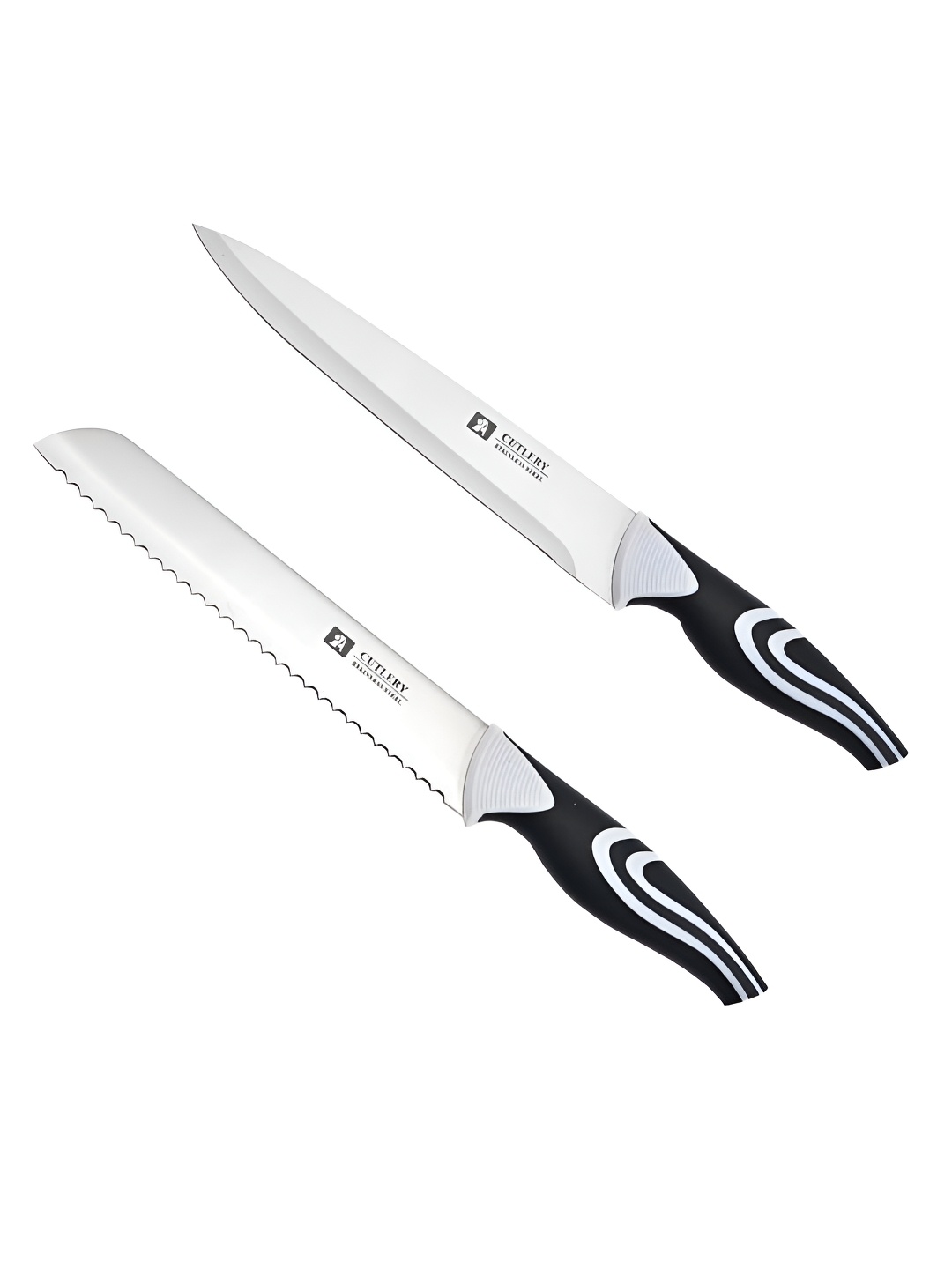 

P-Plus International Grey 2 Pieces Stainless Steel Kitchen Knife, Silver