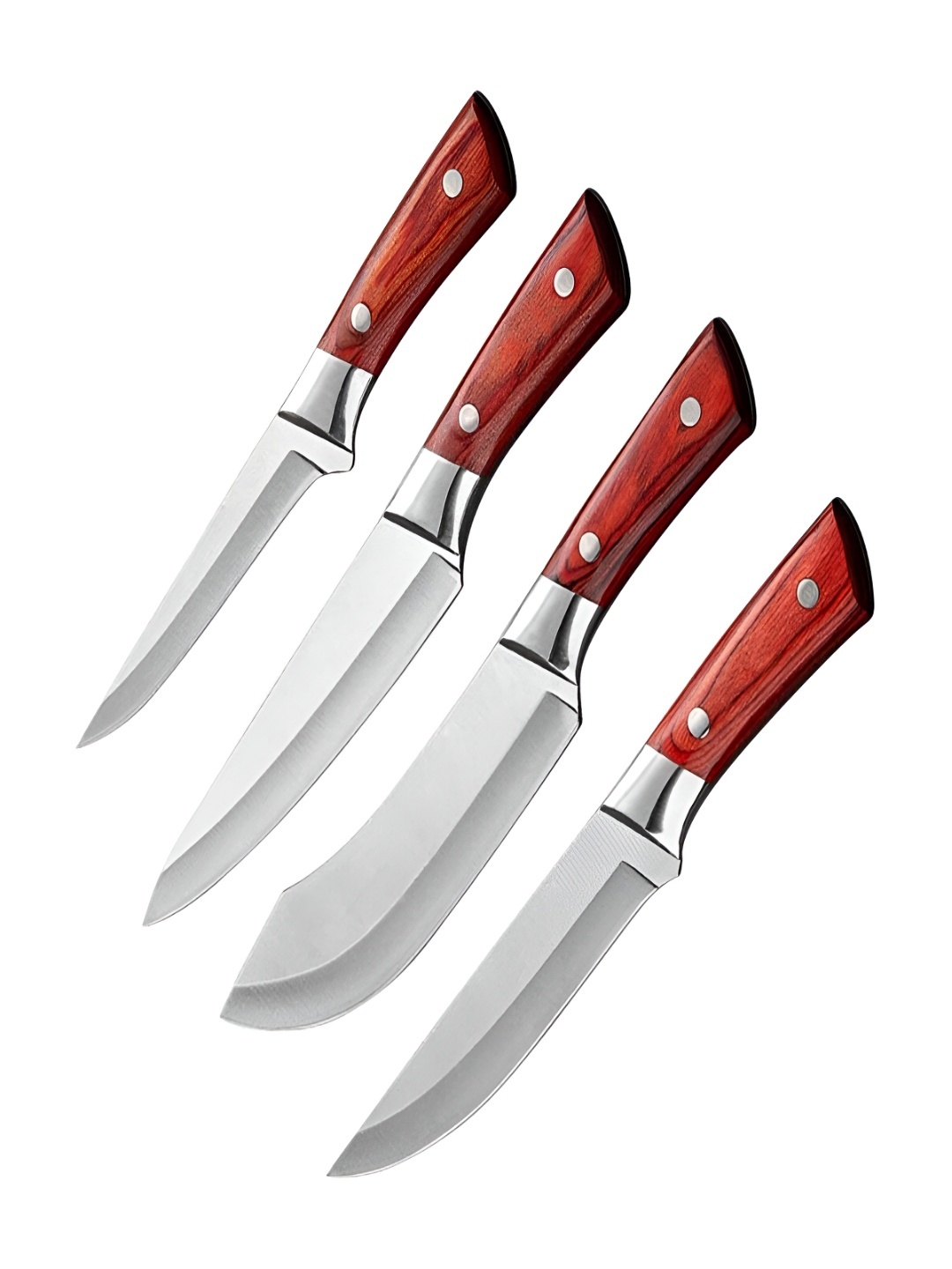

P-Plus International Silver Toned & Brown 4 Pieces Stainless Steel Kitchen Knife