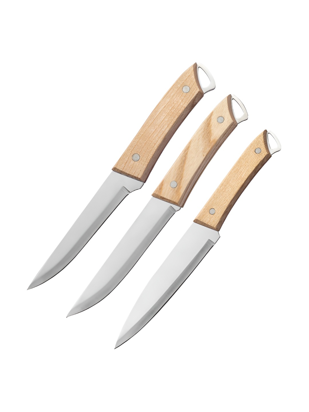 

P-Plus International Silver Toned & Beige 3 Pieces Stainless Steel Kitchen Knife