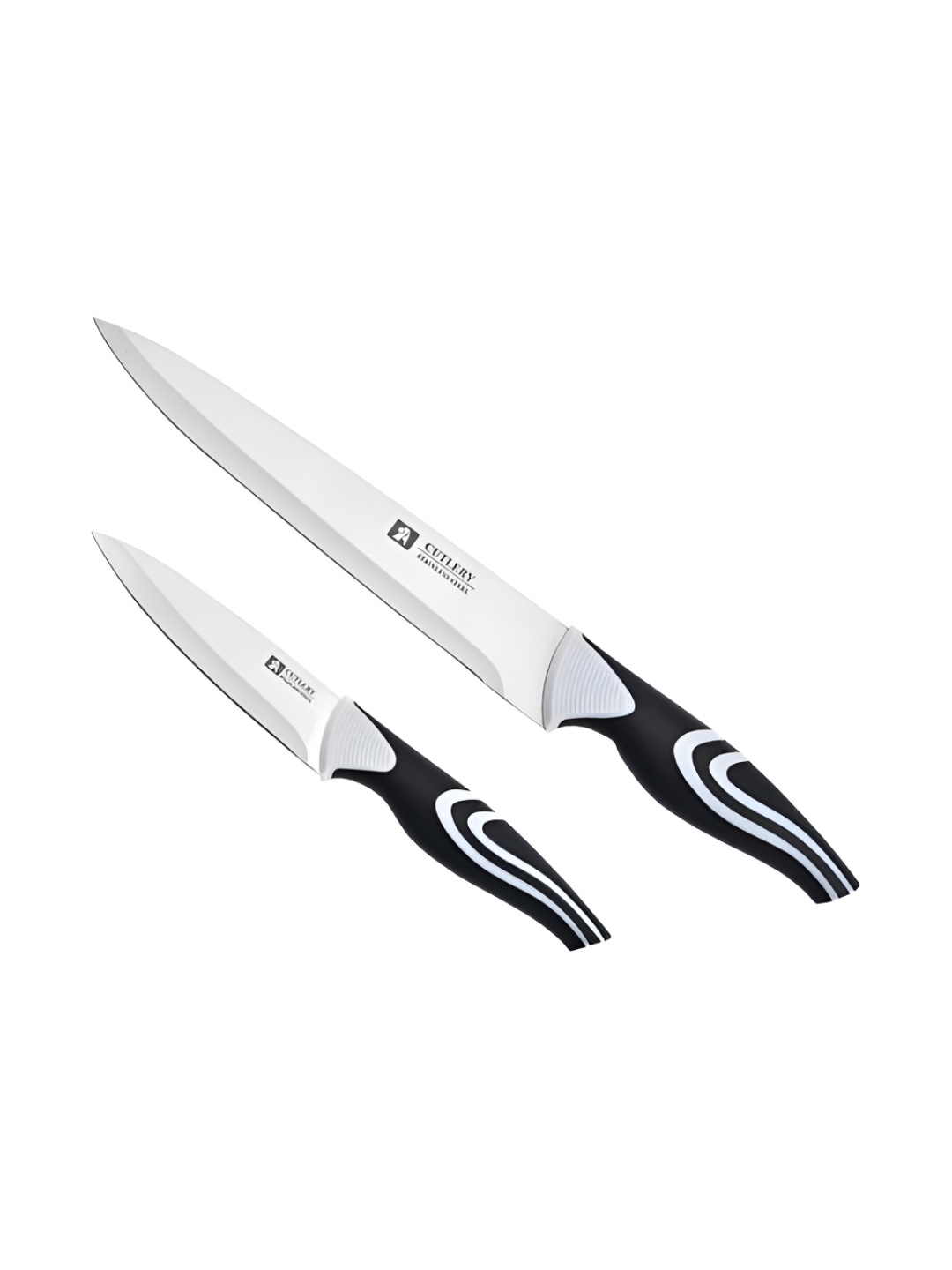 

P-Plus International Silver toned & Black 2 Pcs Stainless Steel Kitchen Knife