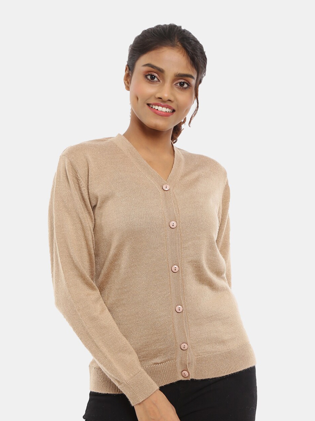 

V-Mart Women Woollen Cardigan, Brown
