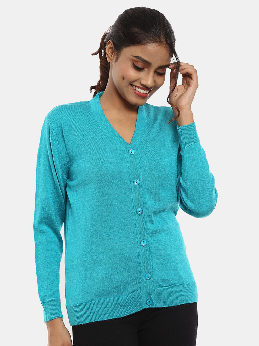 

V-Mart Women Woollen Cardigan, Green