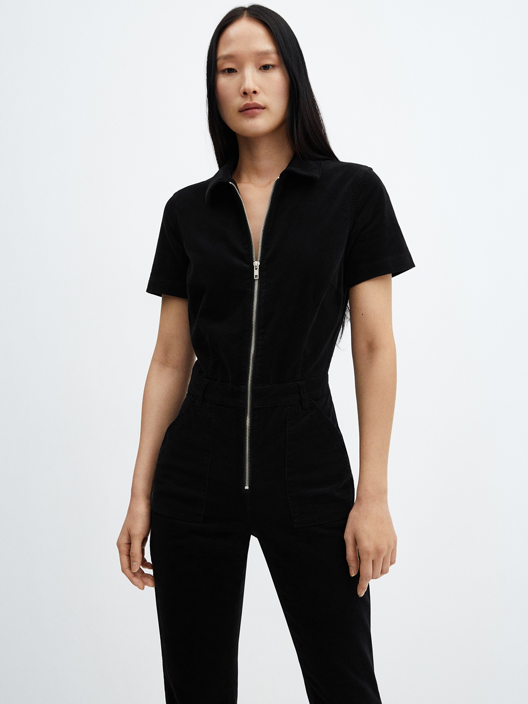 

MANGO Basic Jumpsuit, Black