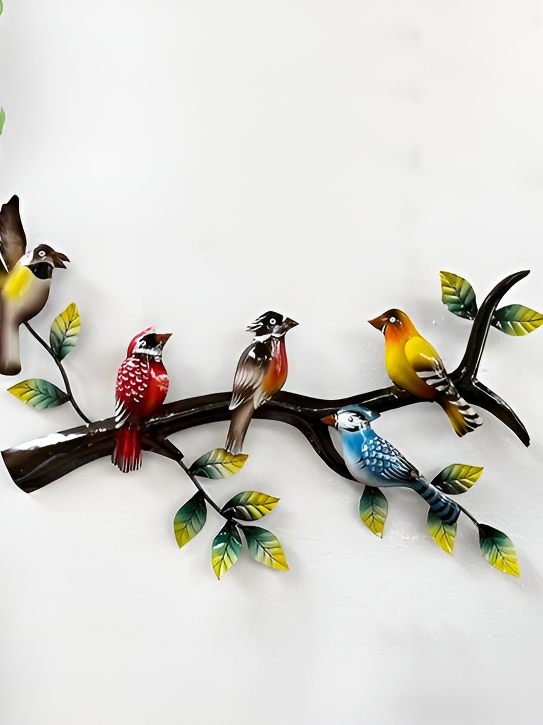 

CraftVatika Black & Green Metal Sparrow Birds Hanging Wall Decor