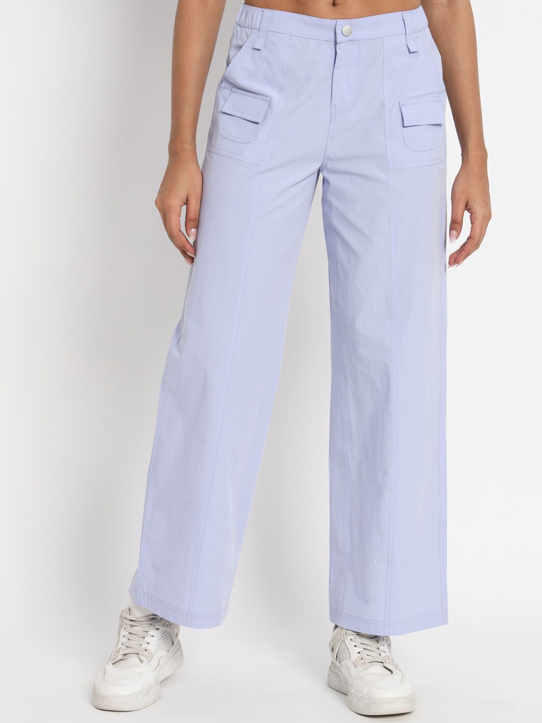 

VividArtsy Women Straight Fit Parallel Trousers, Blue