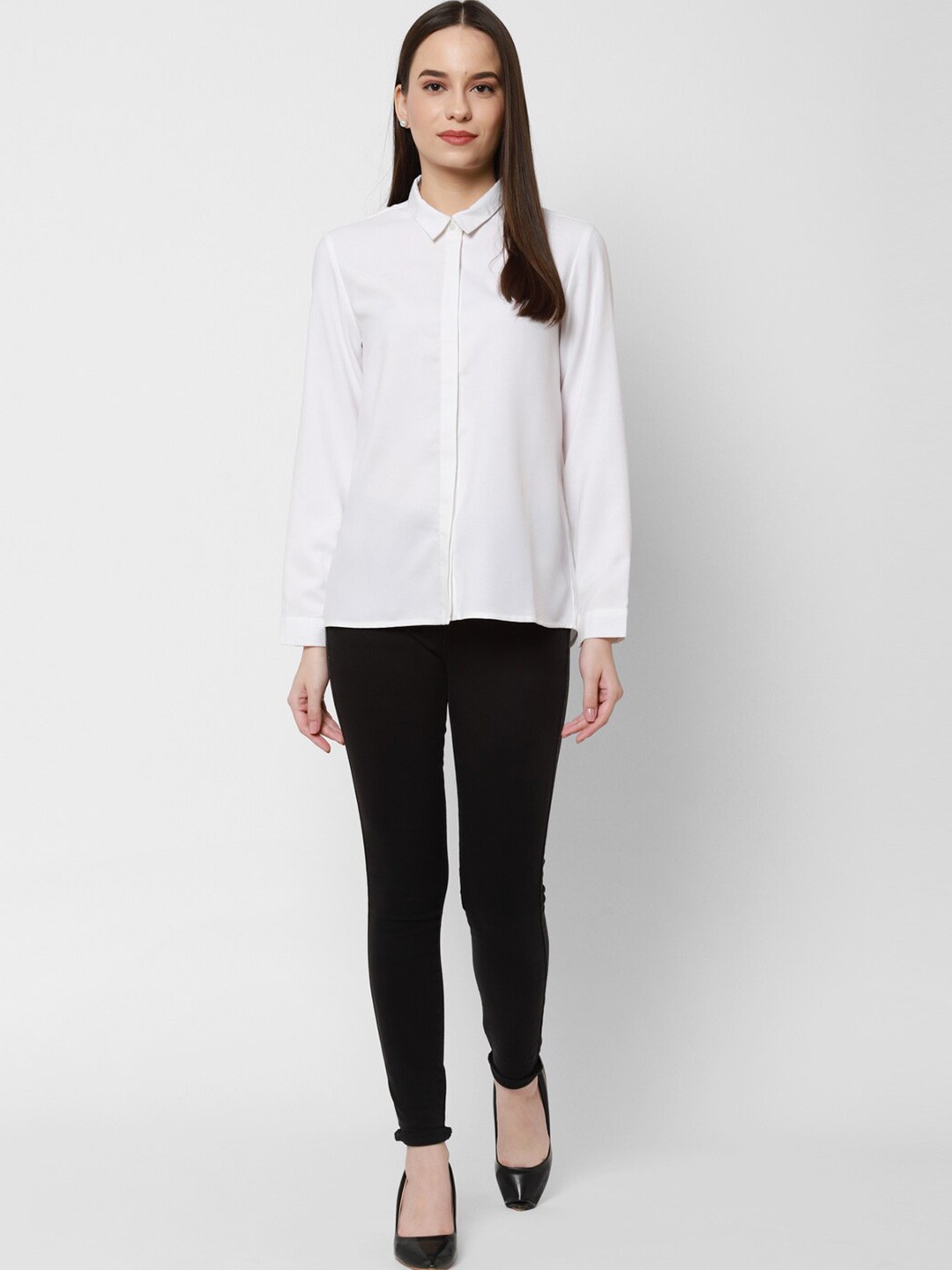 

HOUSE OF KKARMA Shirt Collar Casual Shirt, White