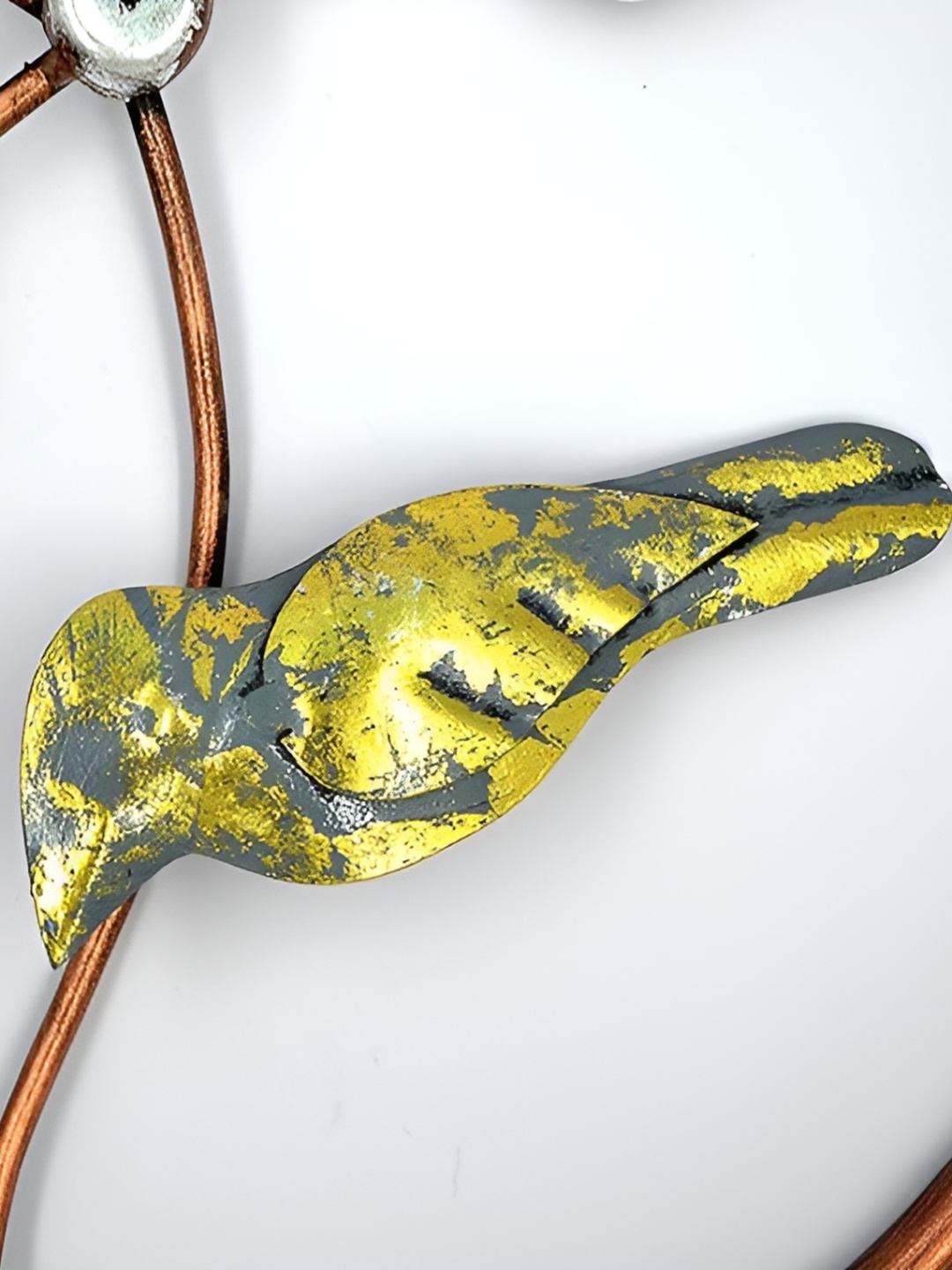 

CraftVatika Brown & Green Textured Modern Sparrow Wall Hangings, Copper
