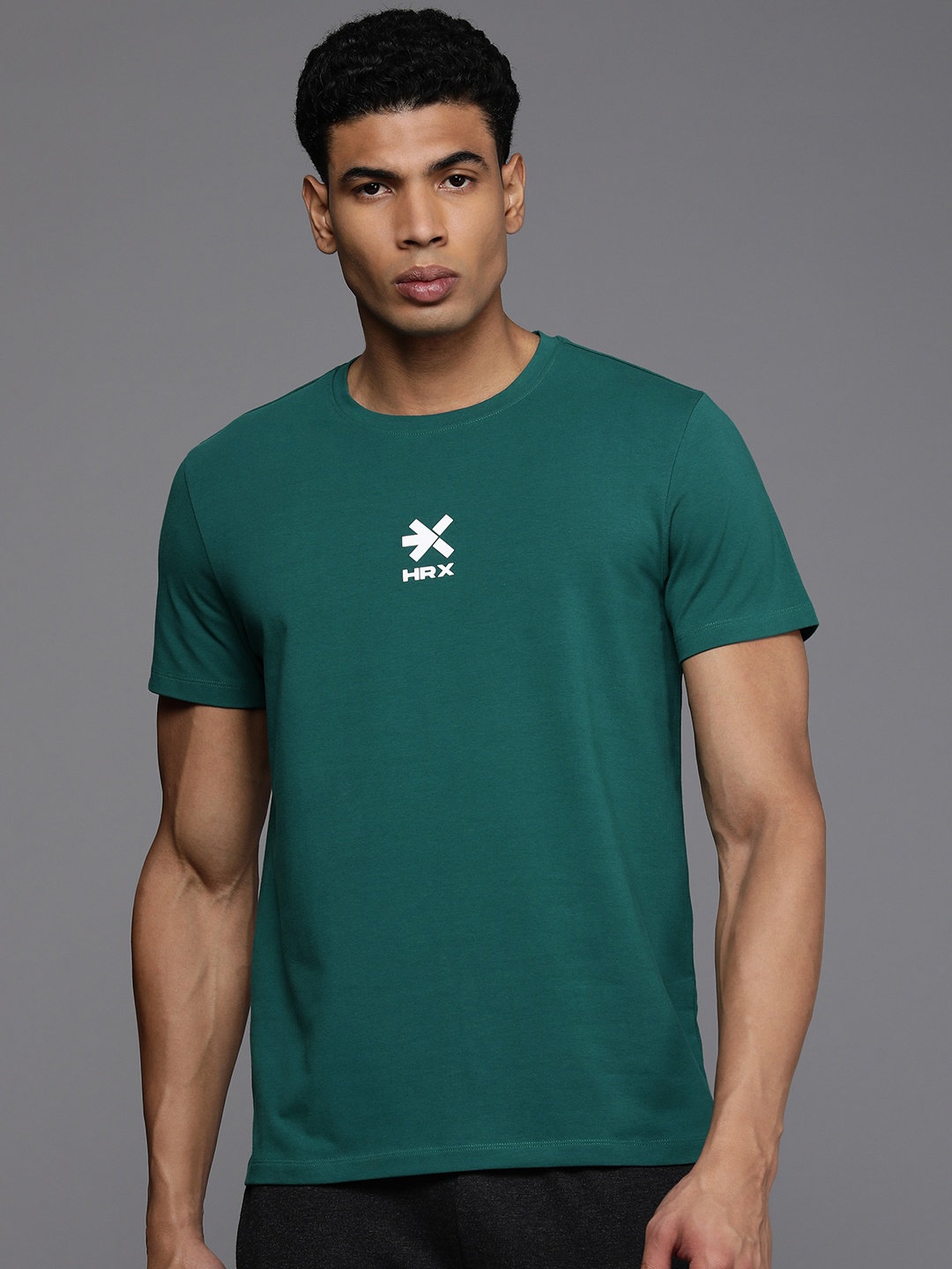 

HRX by Hrithik Roshan Men Brand Logo Printed T-shirt, Teal