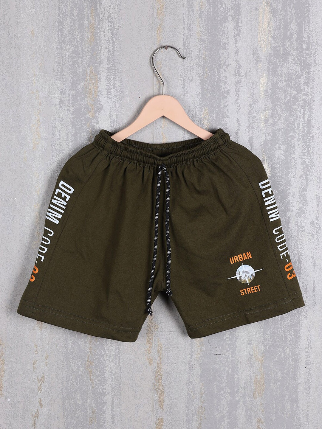 

Albion Boys Typography Printed Shorts, Olive