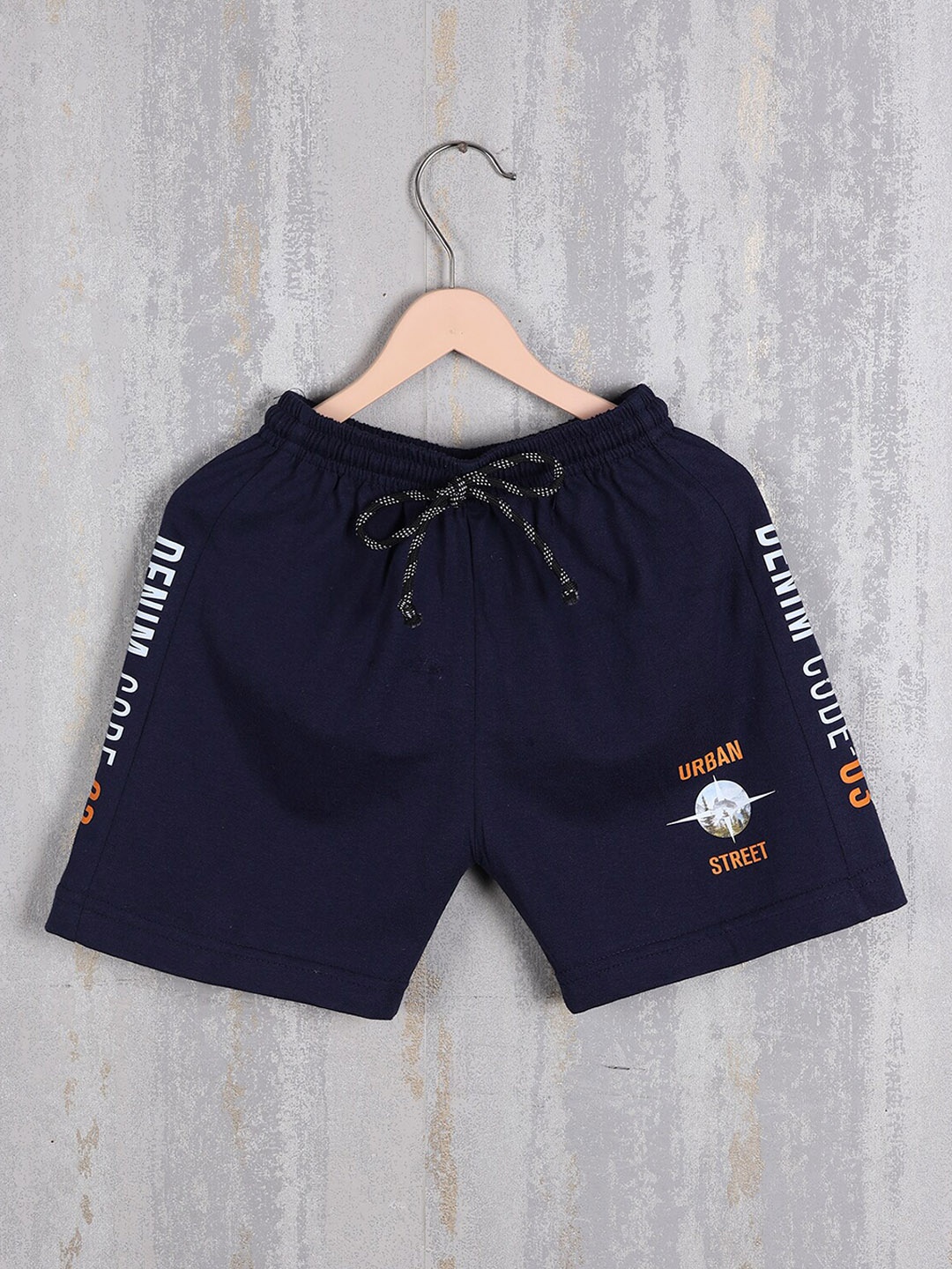 

Albion Boys Typography Printed Shorts, Navy blue
