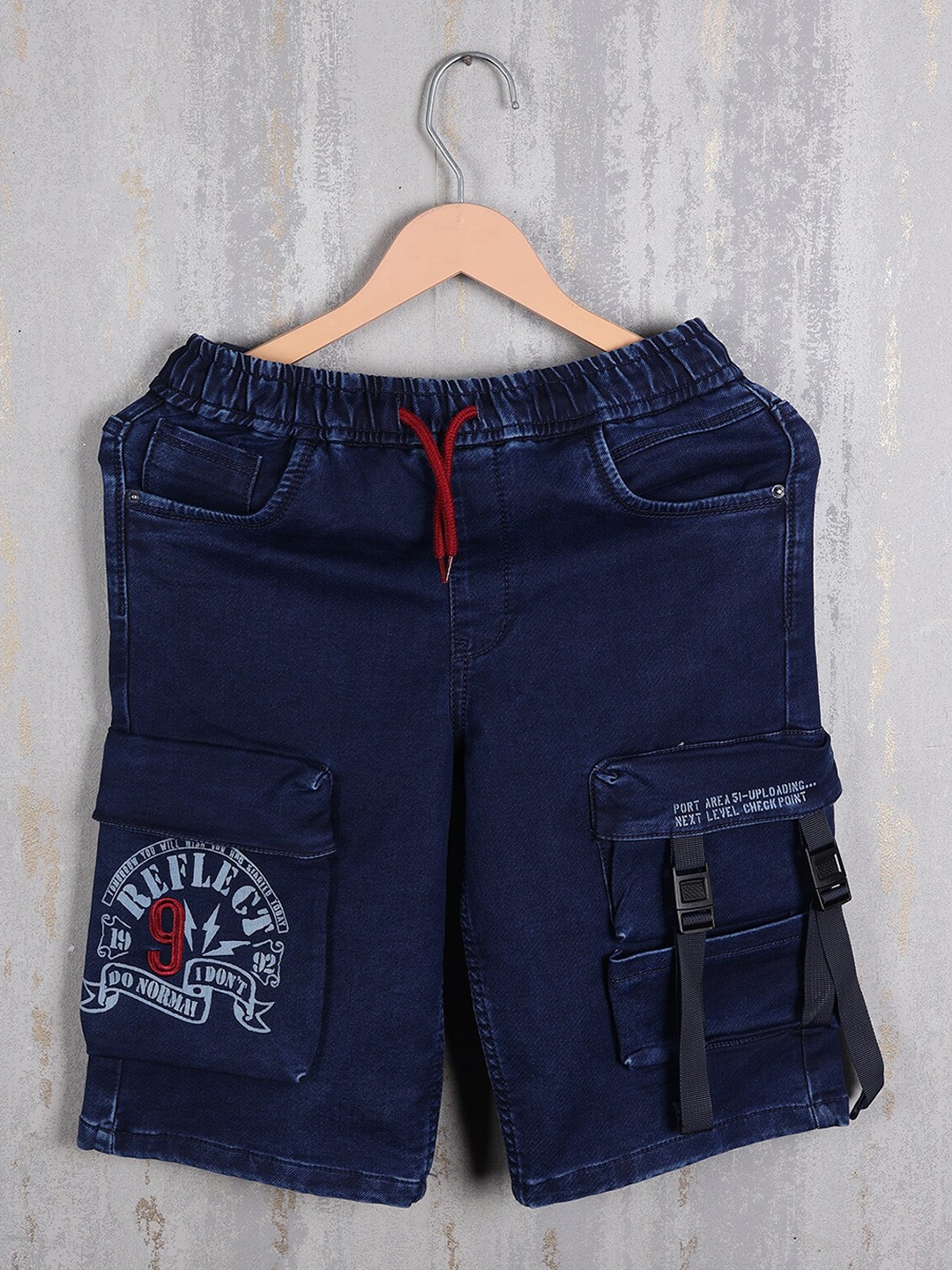 

Albion Boys Mid-Rise Denim Shorts, Navy blue