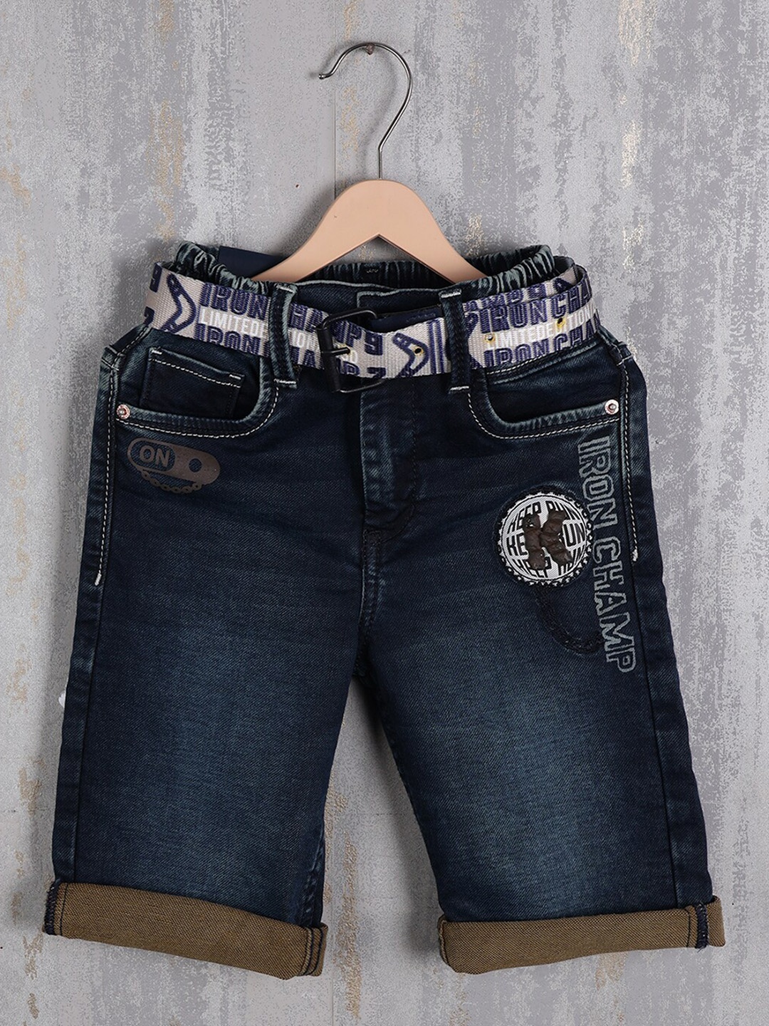 

Albion Boys Washed Denim Shorts, Navy blue