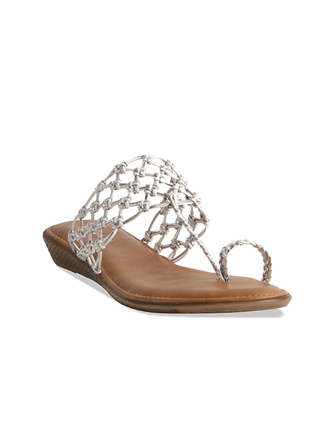 

ERIDANI Textured One Toe Flats, White