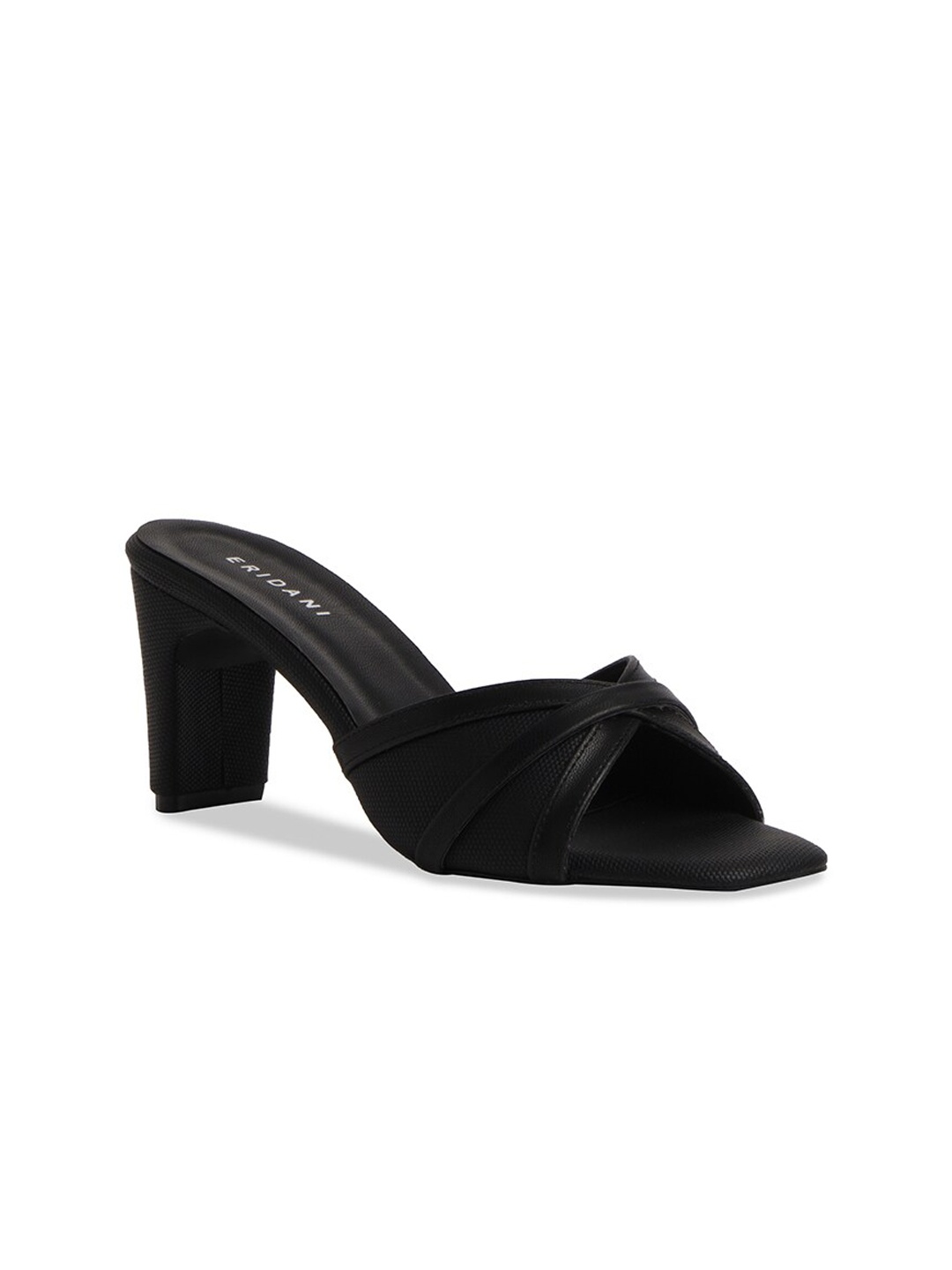 

ERIDANI Women Tyler Solid Block Heels Sandal, Black