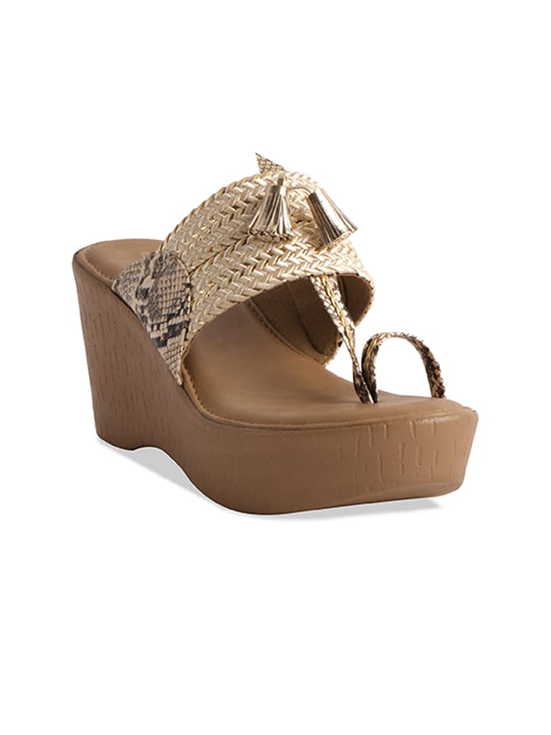 

ERIDANI Embellished Wedge Heels, Beige