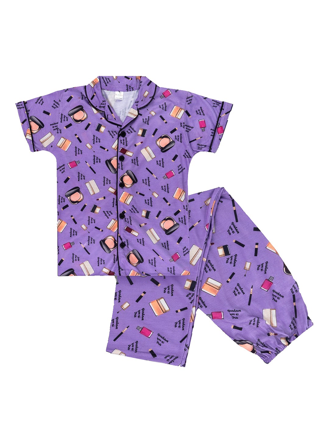 

BAESD Unisex Kids Printed Night suit, Purple