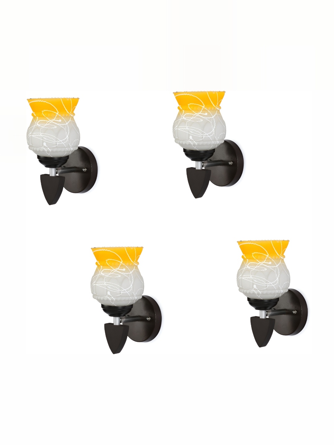 

1ST TIME Yellow & White Textured Glass Traditional Wall Lamp