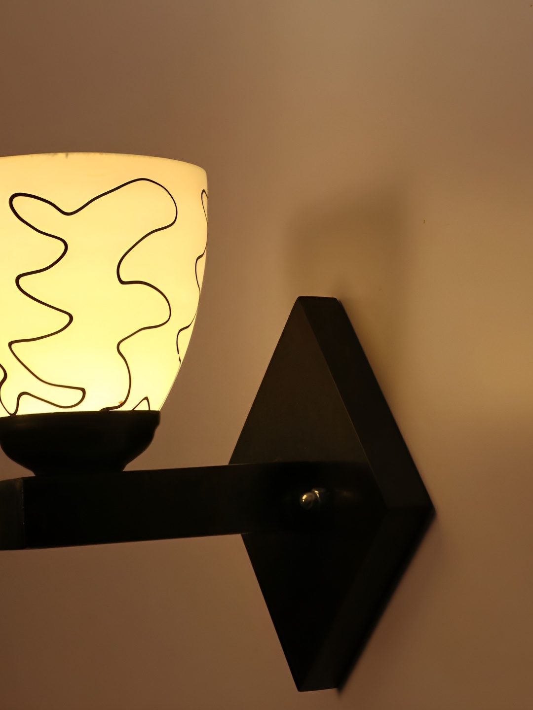 

1ST TIME Black & White Glass Traditional Rectangle Shaped Wall Lamp