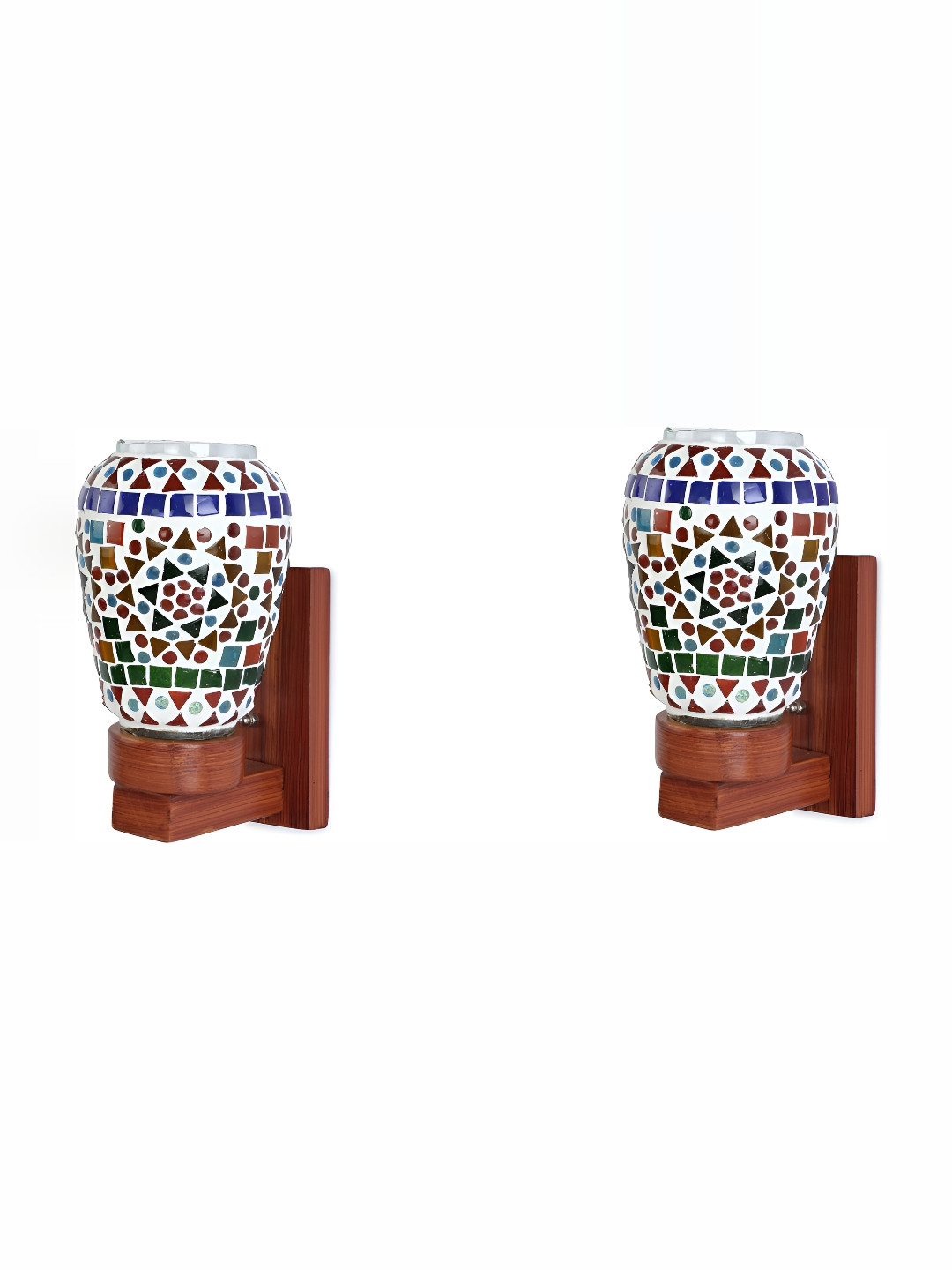 

1ST TIME White & Brown Textured Glass Traditional Cylinder Shaped Wall Lamp