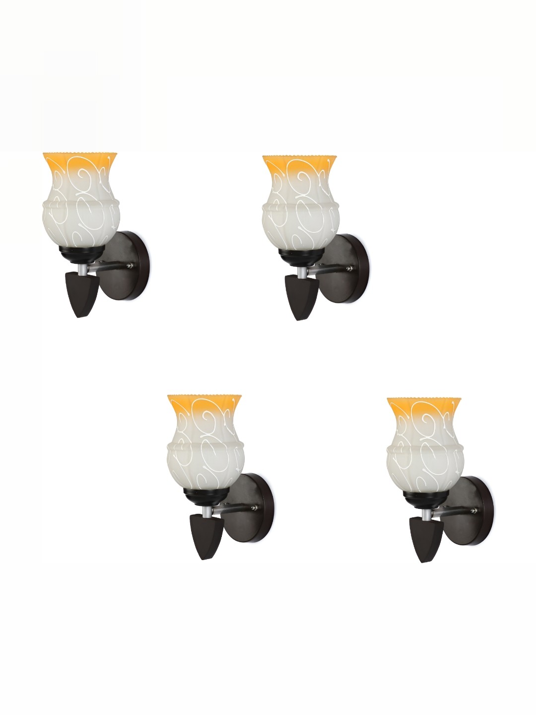 

1ST TIME Yellow & White Textured Glass Traditional Wall Lamp