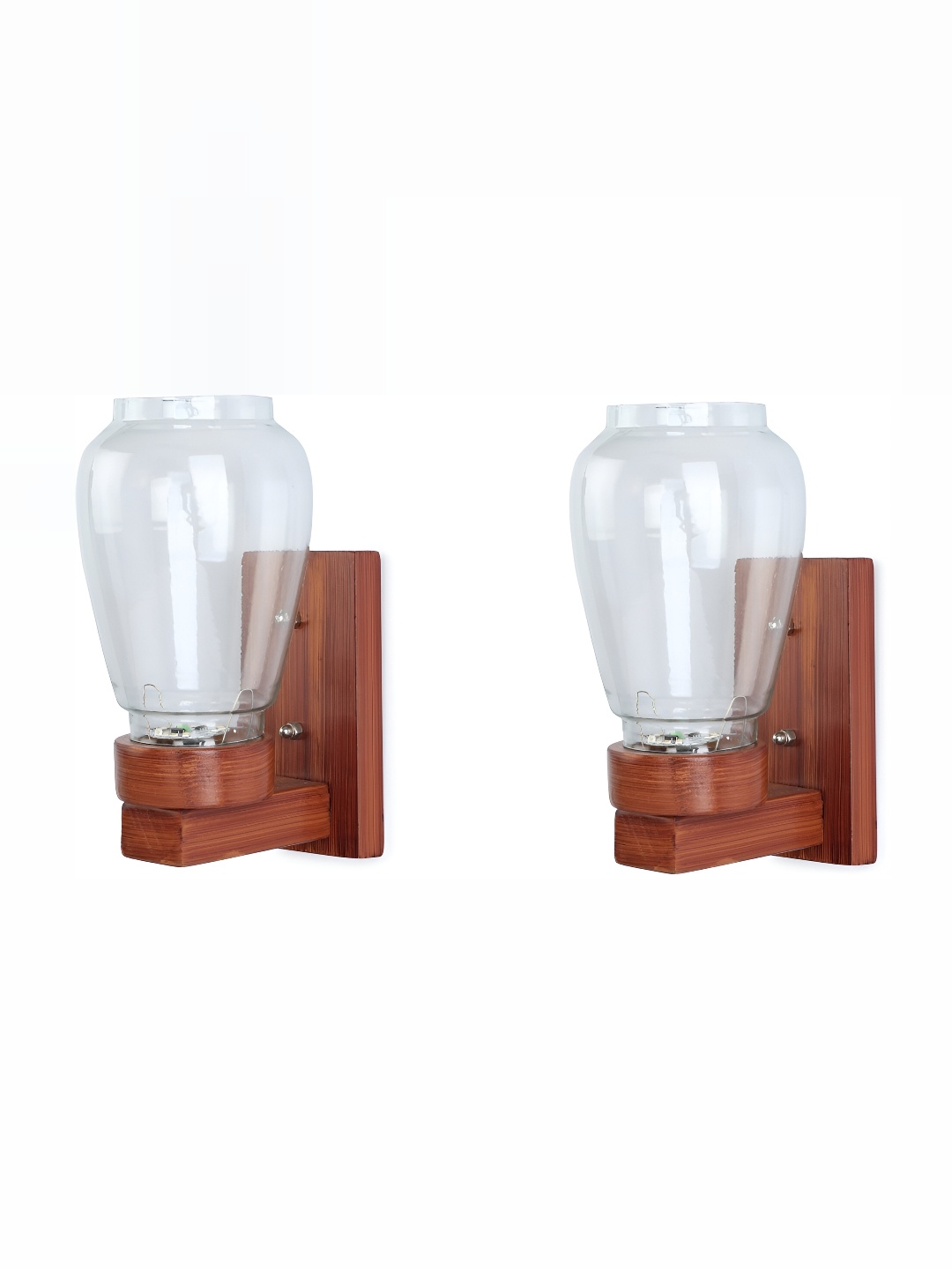 

1ST TIME Transparent & Brown Glass Traditional Wall Lamp