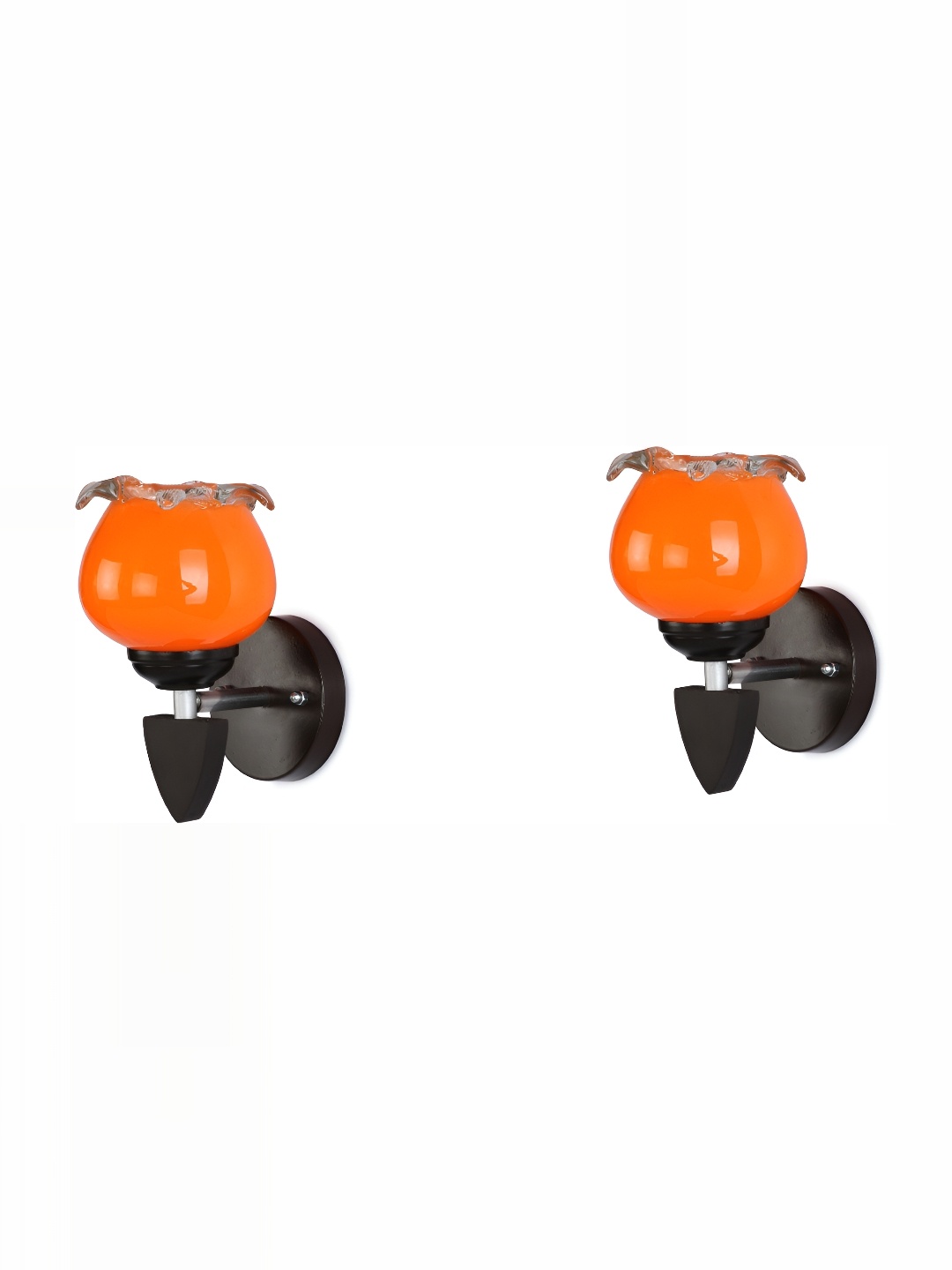 

1ST TIME Orange & Black Glass Traditional Abstract Shaped Shaped Wall Lamp