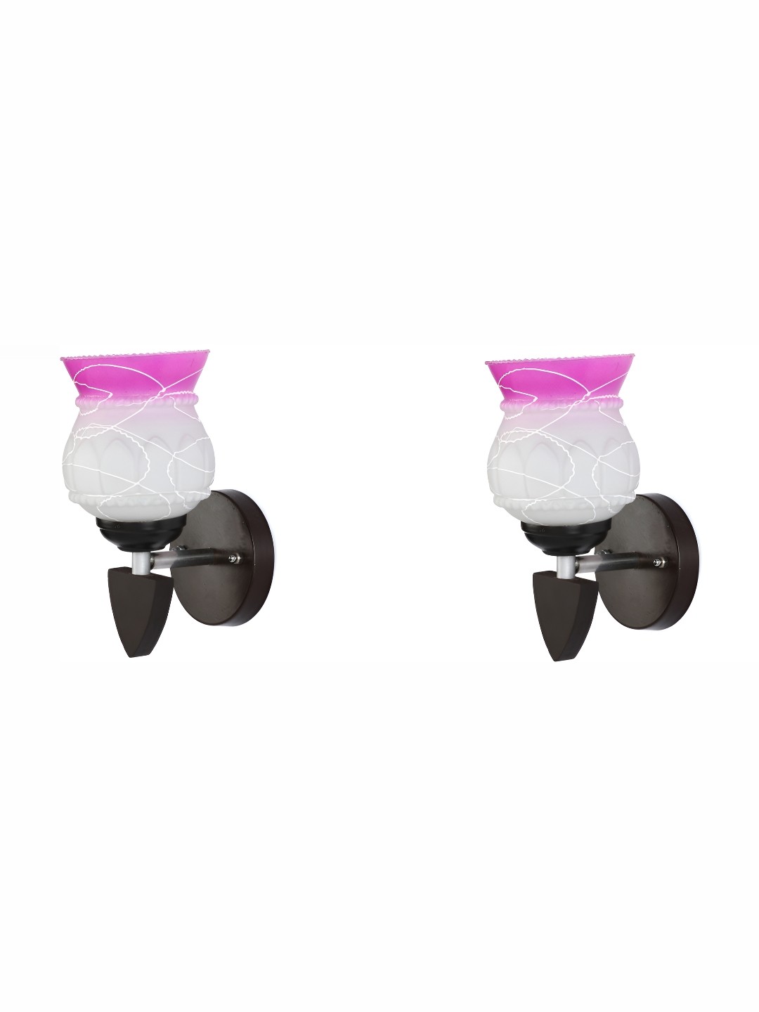 

1ST TIME Pink & White Textured Glass Traditional Wall Lamp
