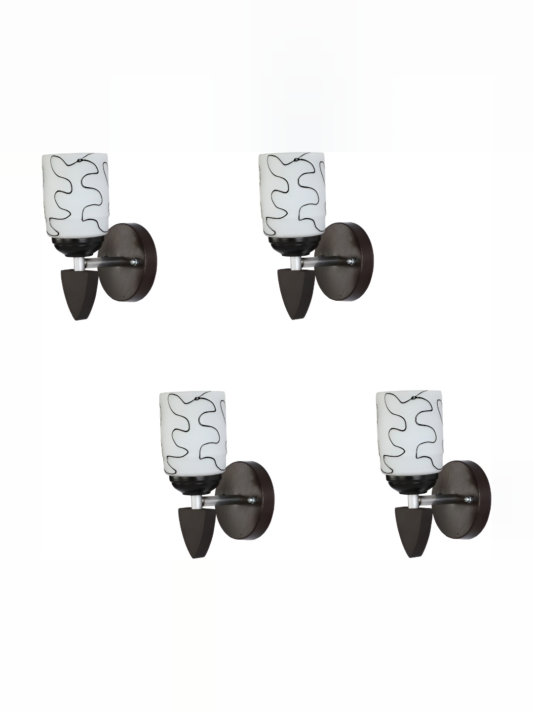 

1ST TIME Black & White Printed Glass Traditional Rectangle Shaped Wall Lamp