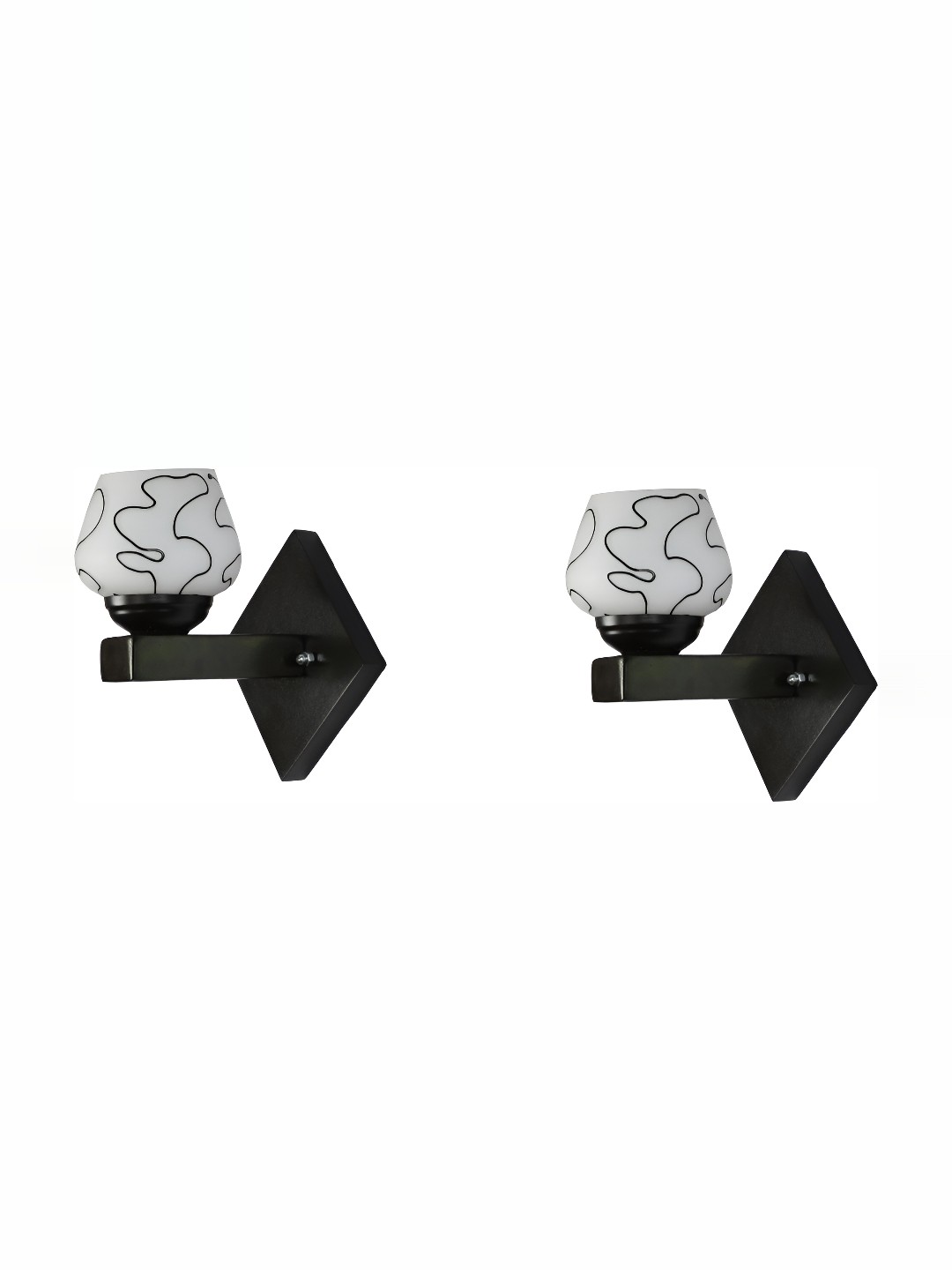 

1ST TIME Black & White Printed Glass Traditional Rectangle Shaped Wall Lamp